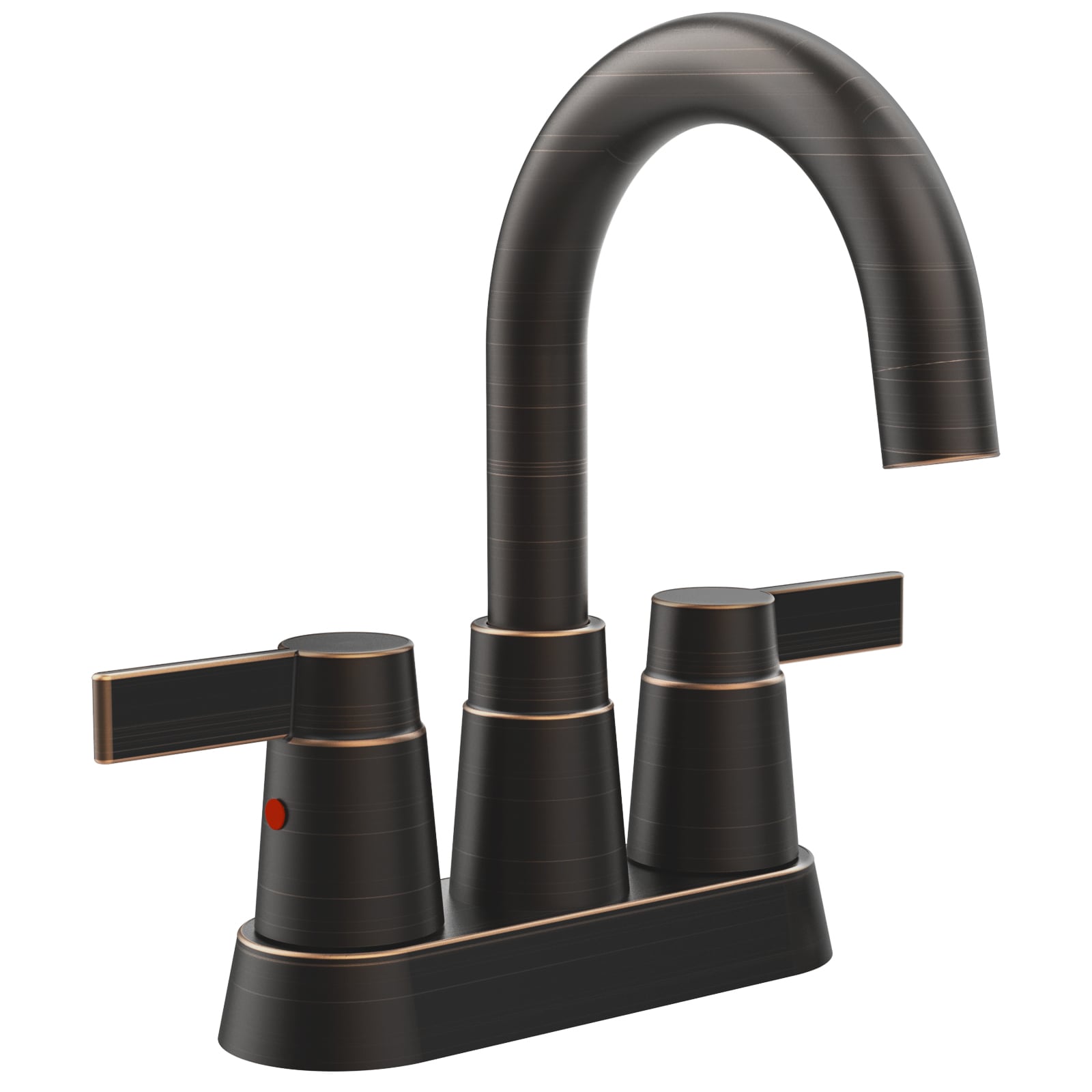 LOVMOR -  Oil-Rubbed Bronze 4 inch Centerset 2-handle 360 Degree Swivel Bathroom Sink Faucet with...
