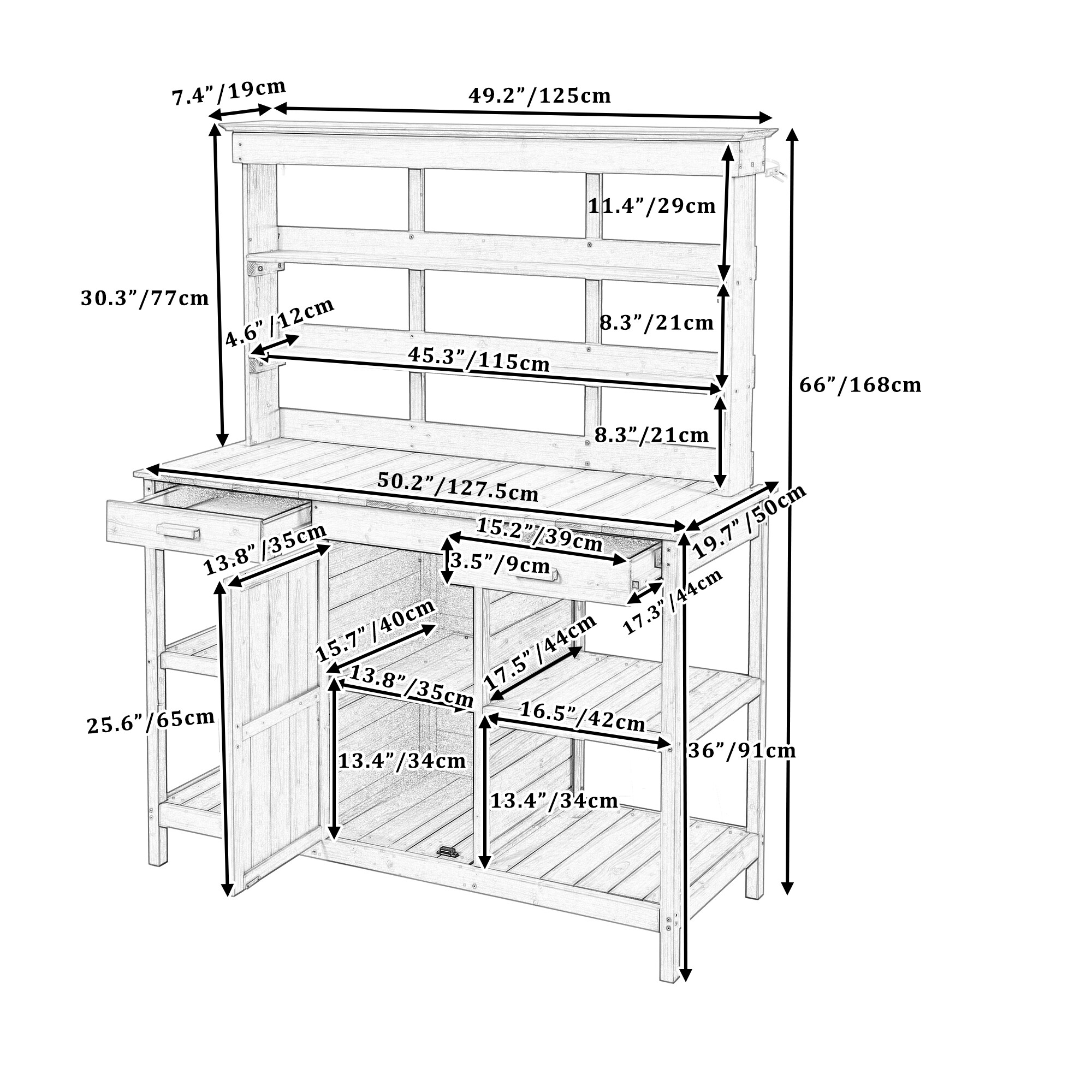 Kahomvis G243-QP717-16 Potting-Benches - View #4