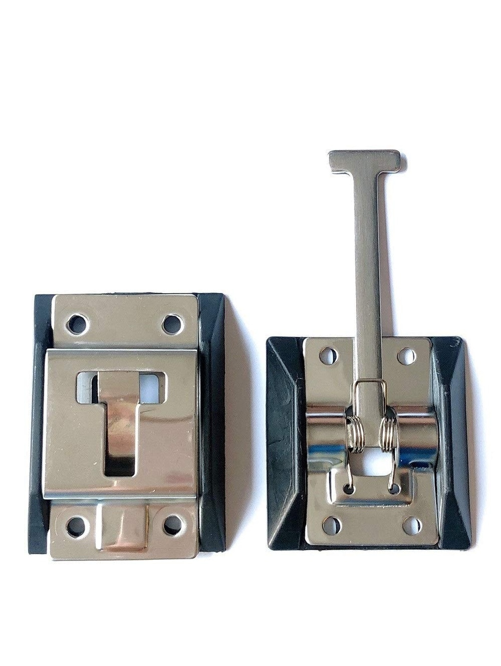 Aoibox  Polished Stainless Steel T Style RV Entry Door Catch Holder with Bracket 1 Pack with T style catch holder