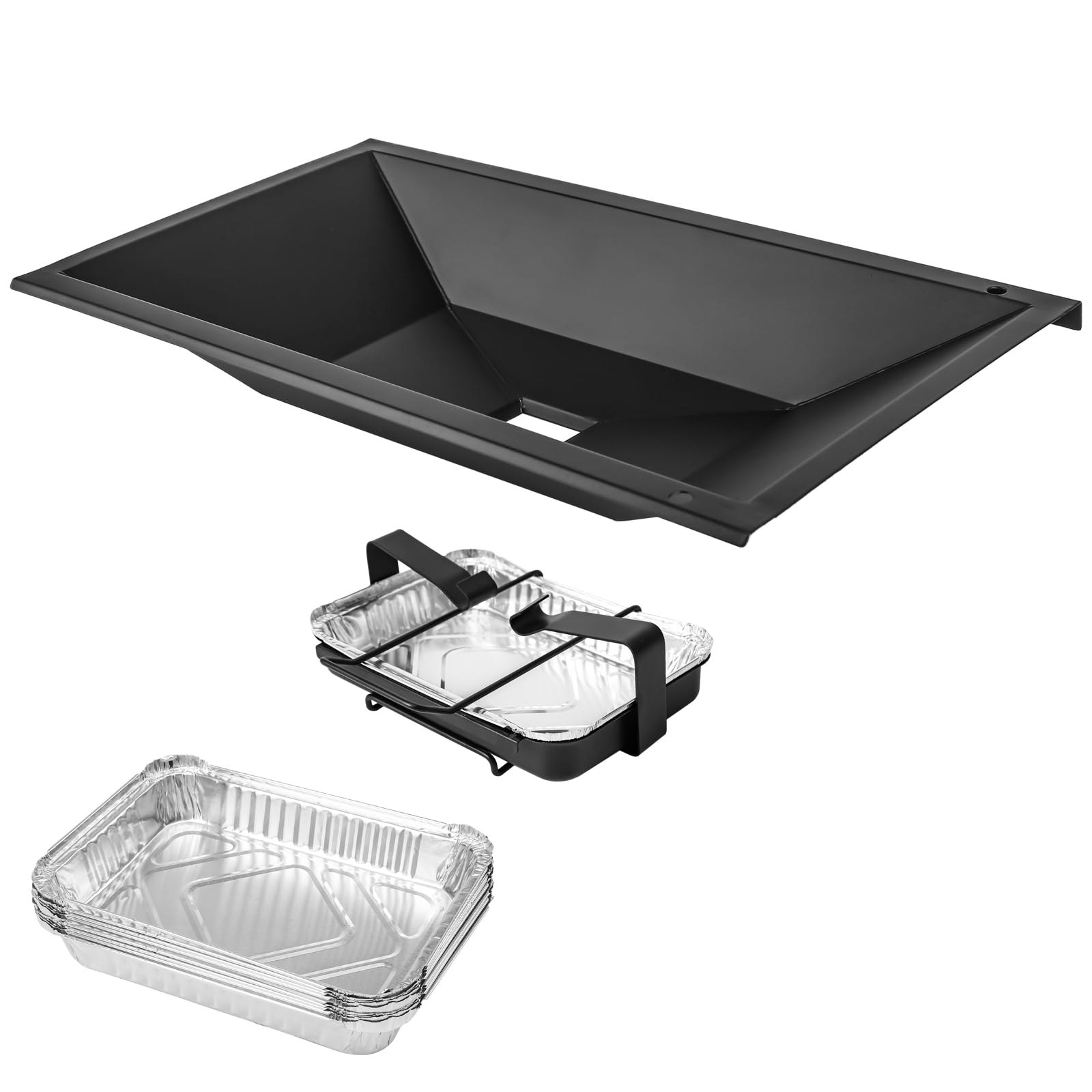 JVFCXXV -  Grease Tray Kit with Catch Pan and 10pcs Drip Pan Liners for Genesis Silver A Old Spir...