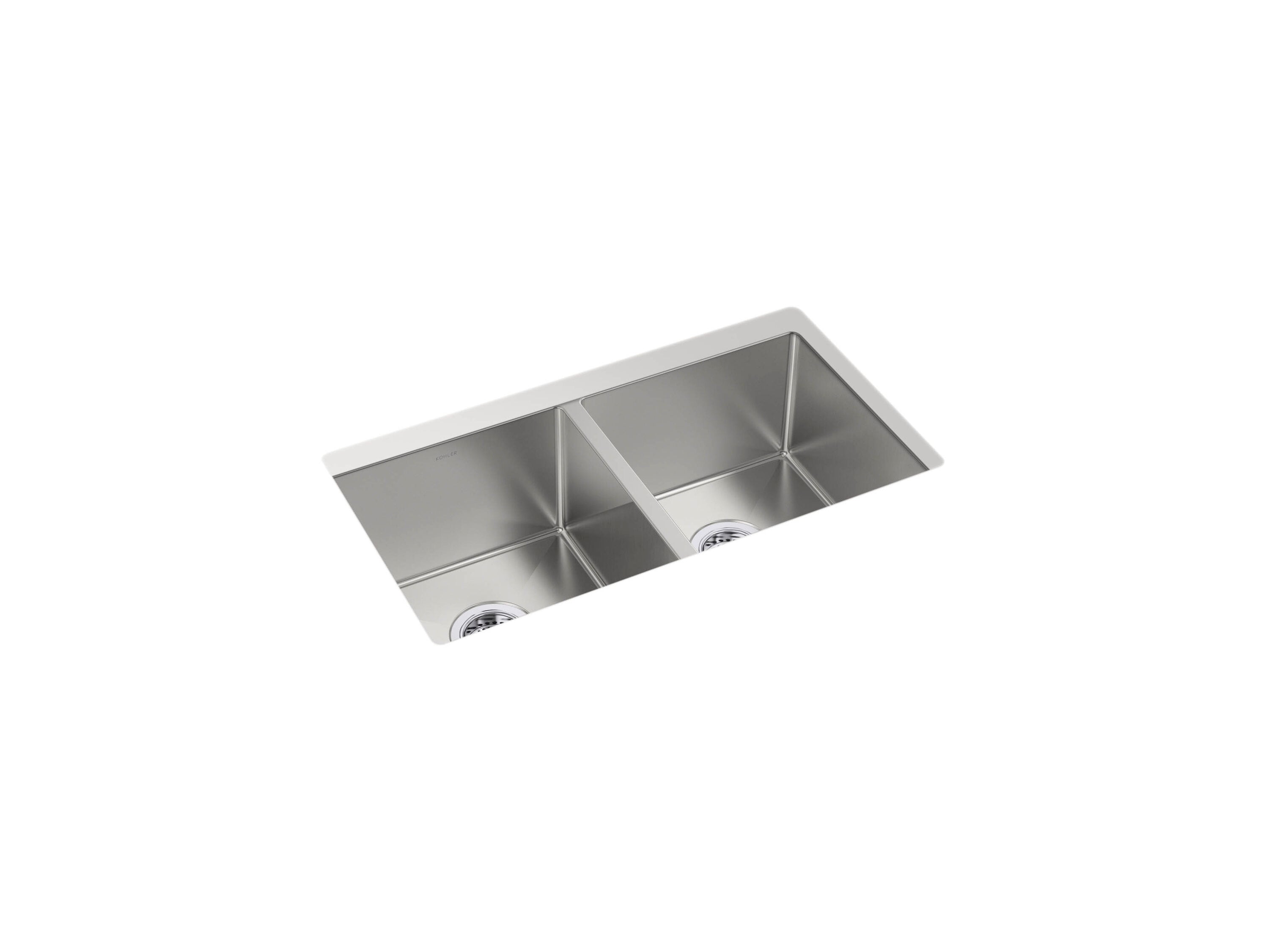 KOHLER 33154-NA Undermount 29.5-in x 16.31-in Stainless steel Double equal bowl 16 -Gauge Kitchen Sink
