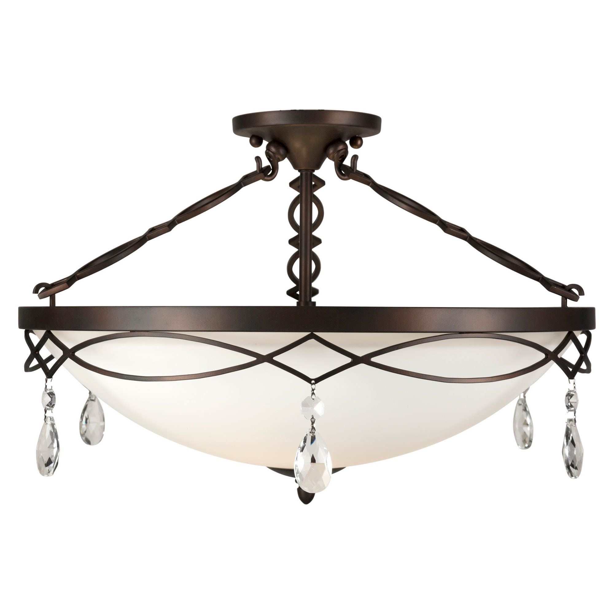 Forte Lighting 2498-04-32 Julie 4 -Light 21.5-in Antique Bronze Semi Flush Mount Light