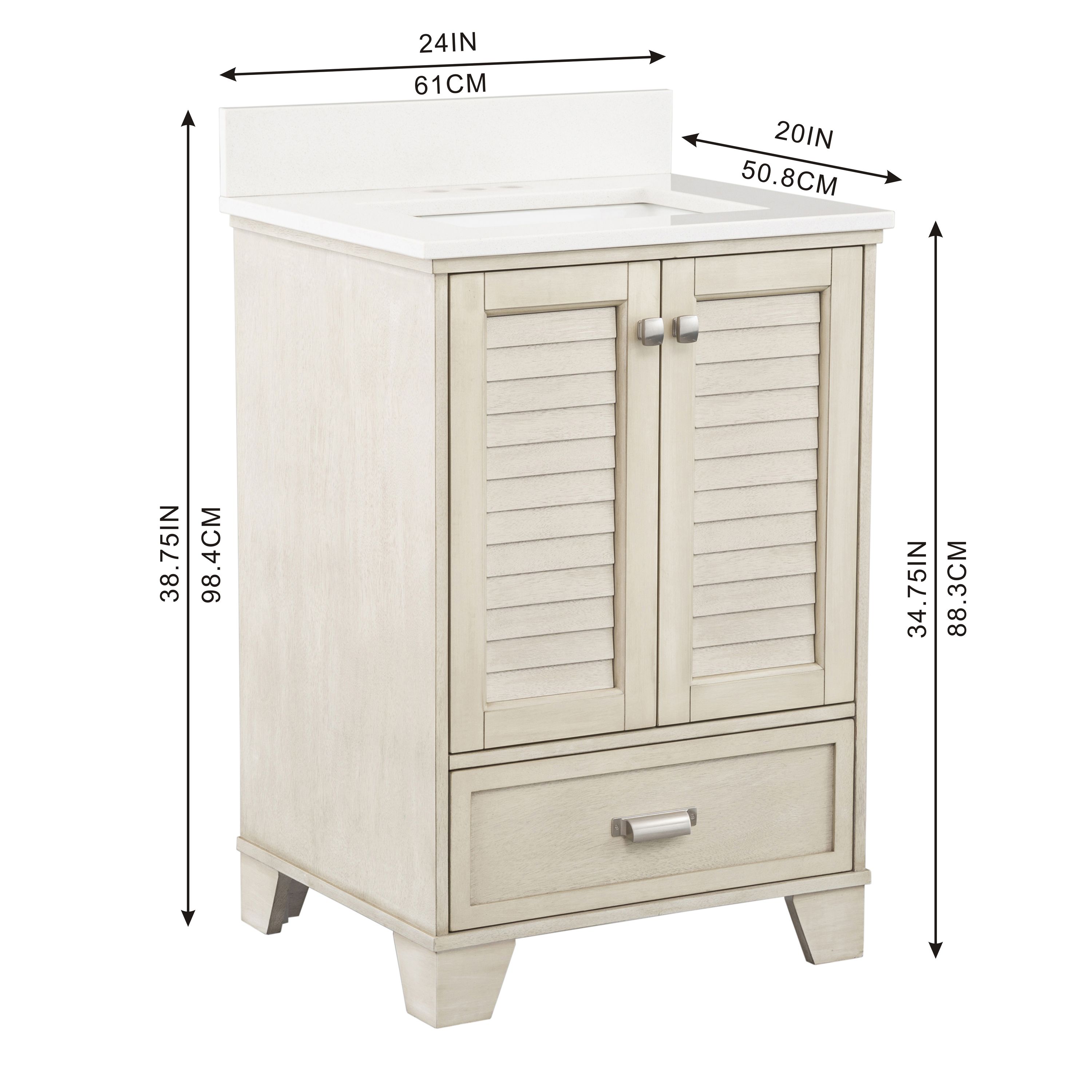 allen + roth Leeland 24-in Dune Undermount Single Sink Bathroom Vanity ...