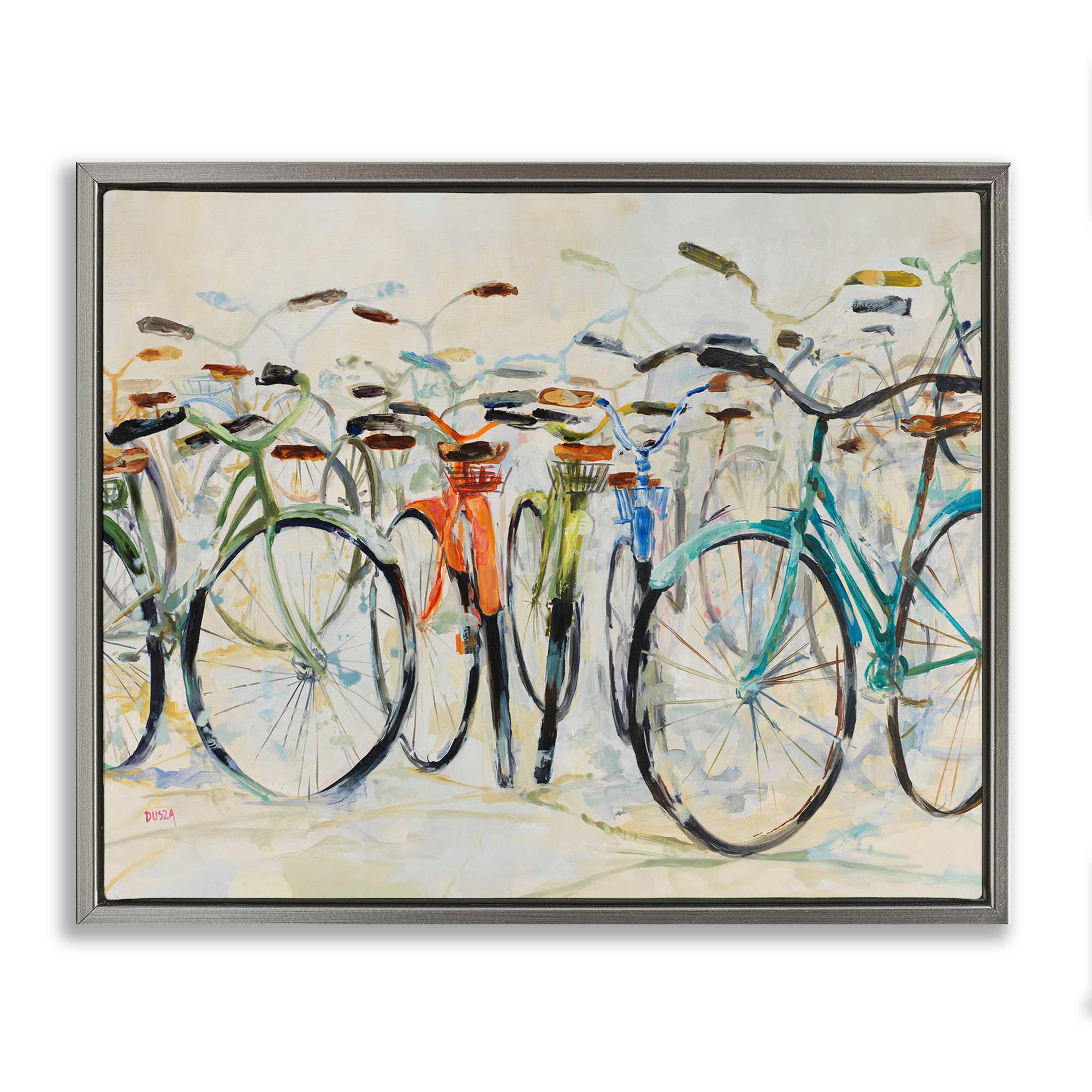 Stupell Industries BS-801-FFL-24X30 Abstract Expressive Bicycles Floating Frame design by Dusza