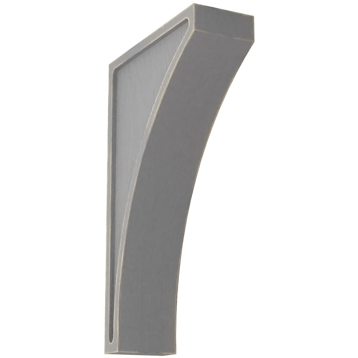 Ekena Millwork CORWD03X08X14LWPG 3-in x 8.5-in x 14-in Vintage Decor Finished Rubberwood Gray Wood Paintable/Stainable Corbel