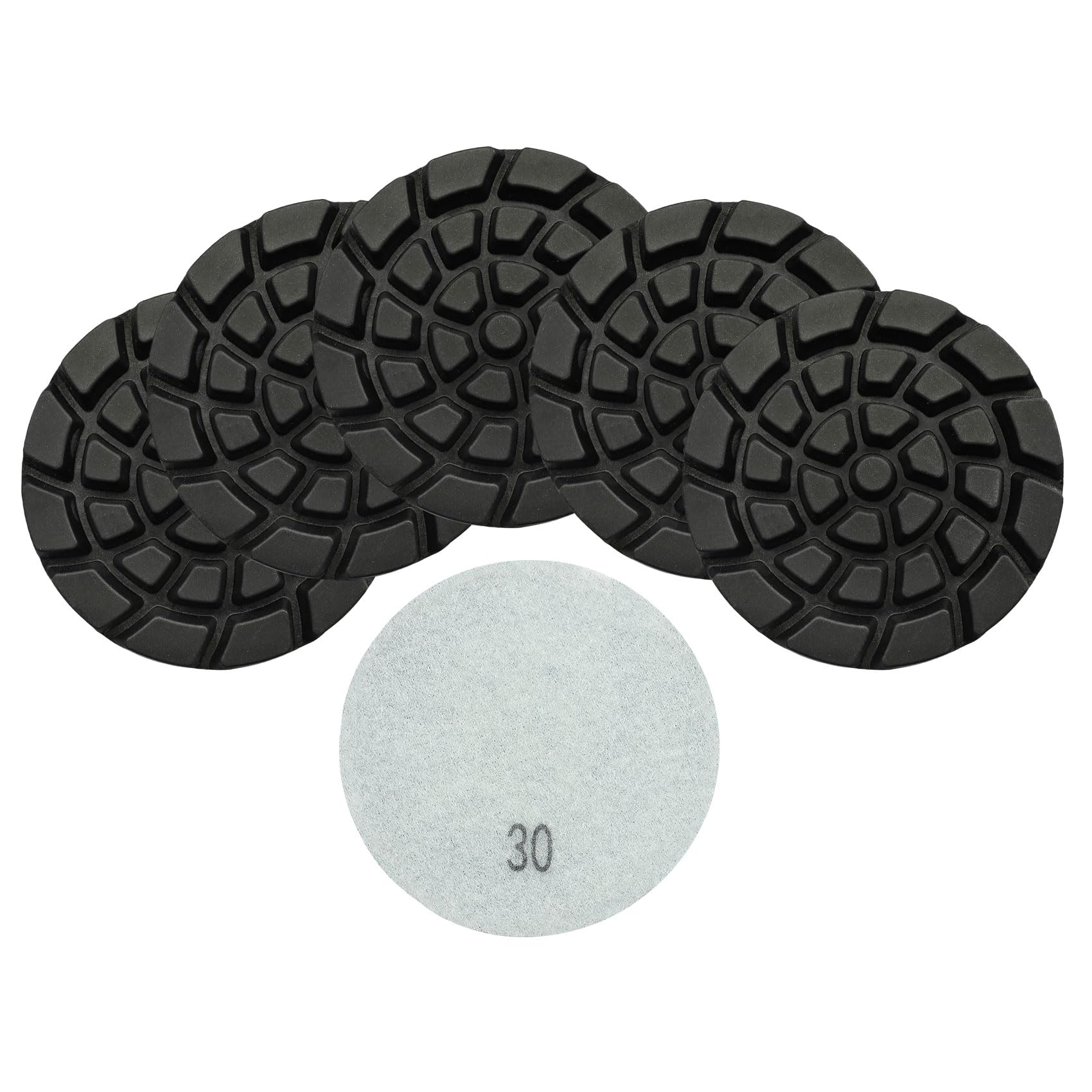 Ahfiwaso Diamond concrete polishing pads 6 pcs 4 inch grit 30 resin bond for floor repair and renovation dry or wet grinding terrazzo cement
