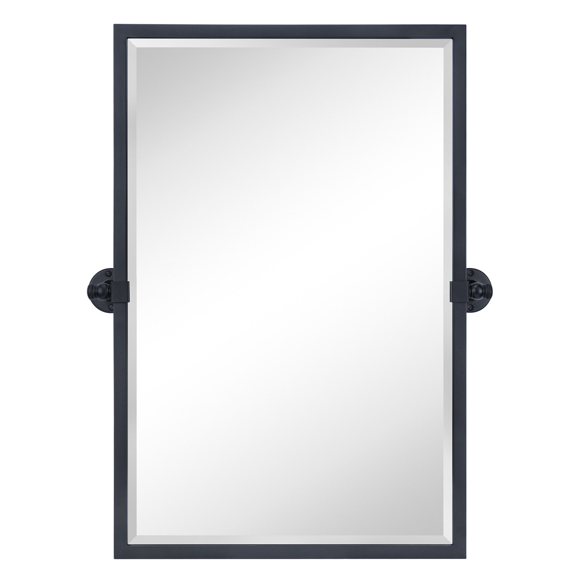TEHOME GC-00209 Blakley 20-in x 30-in Beveled Rectangle Tilting Bathroom Vanity Mirror ( Matte Black )