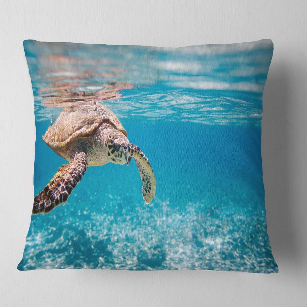 Designart CU13263-16-16 16-in x 16-in Blue Square Indoor Decorative Pillow