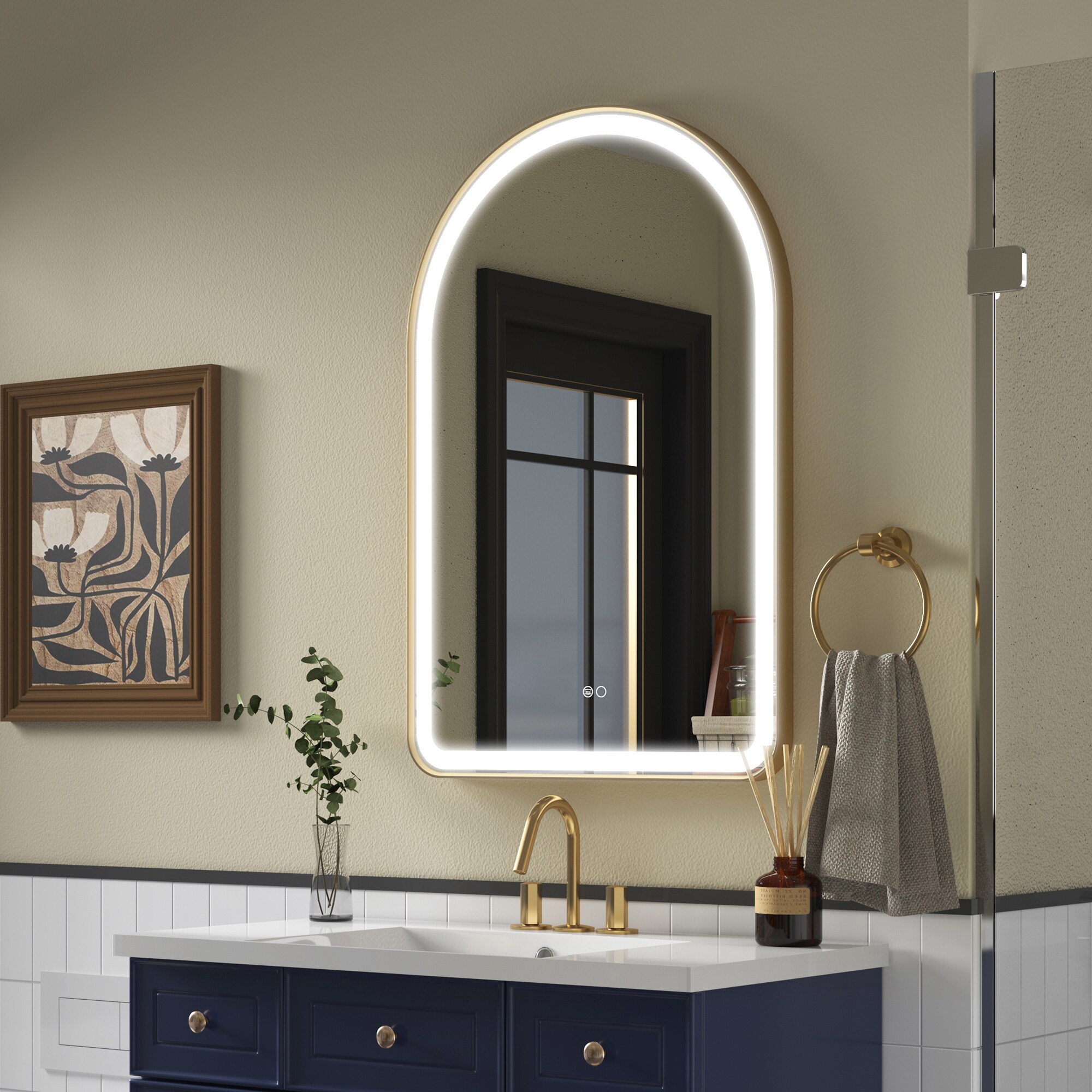 Forclover F60-LE2436BG Framed-Bath-Mirrors - View #2