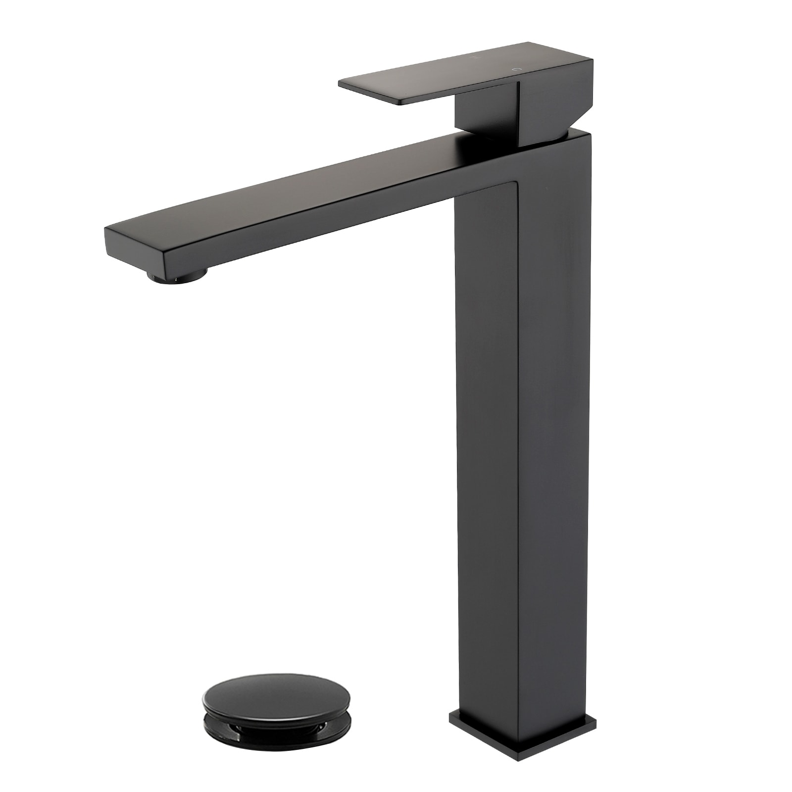 WELLFOR FH76560-ORB Matte Black Single hole 1-handle Waterfall Residential Handle Bathroom Sink Faucet with Drain