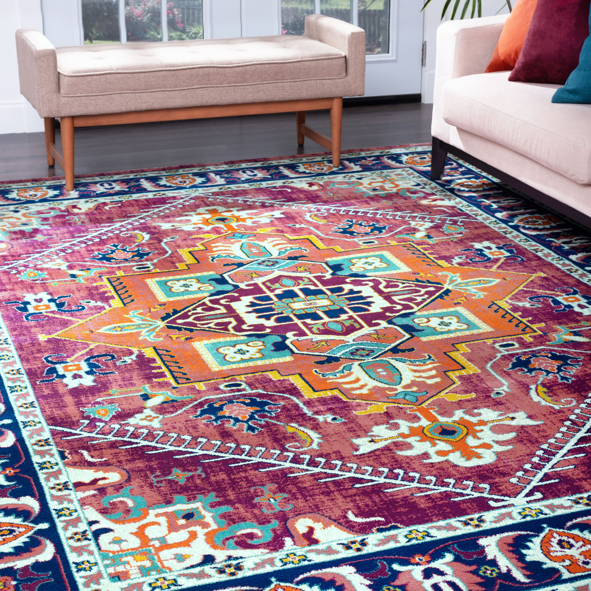 Tayse GEN1303 5X8 Generation 5 x 8 (ft) Loomed Polypropylene Purple Rectangular Indoor Area rug
