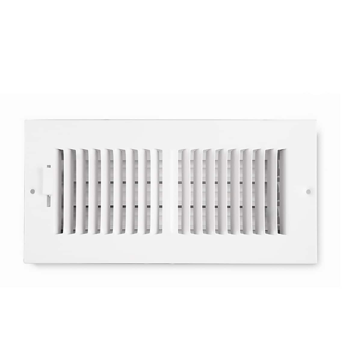 Accord ABSWWH2126 6-in x 12-in 2-way Steel White Sidewall/Ceiling Register
