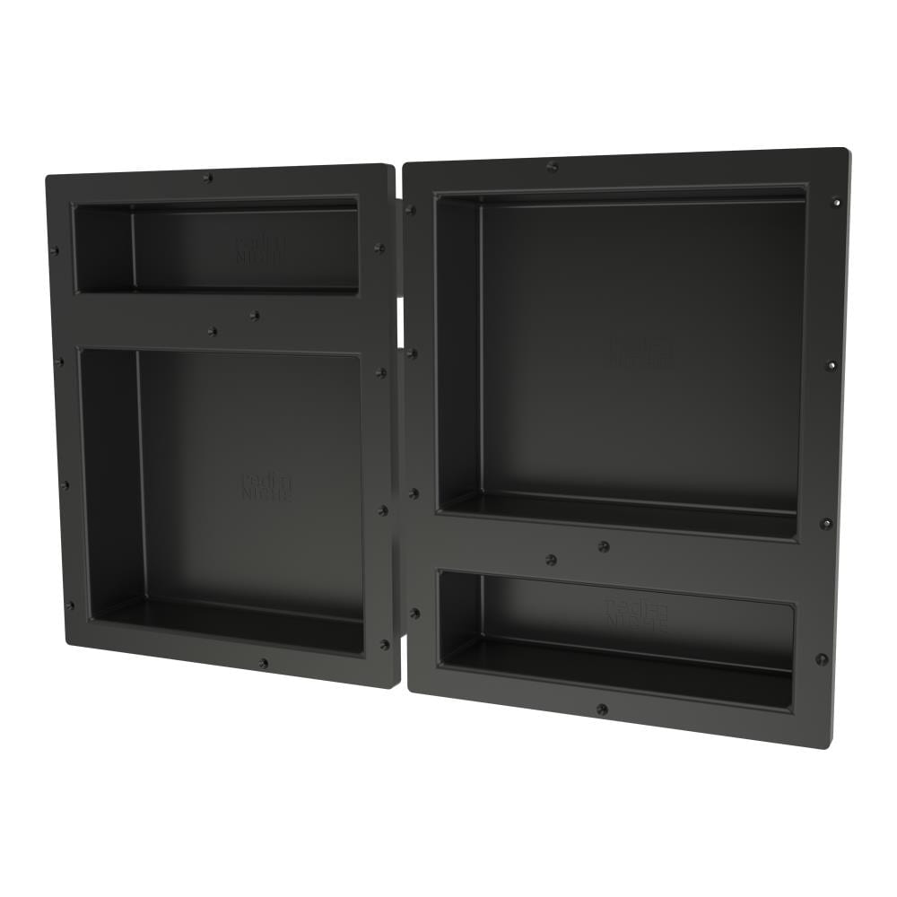 Tile Redi RNQH1620DU-20D Niche Recessed Quadruple Horizontal Shower Wall Shelf, 32-in W x 20-in H x 4-in D