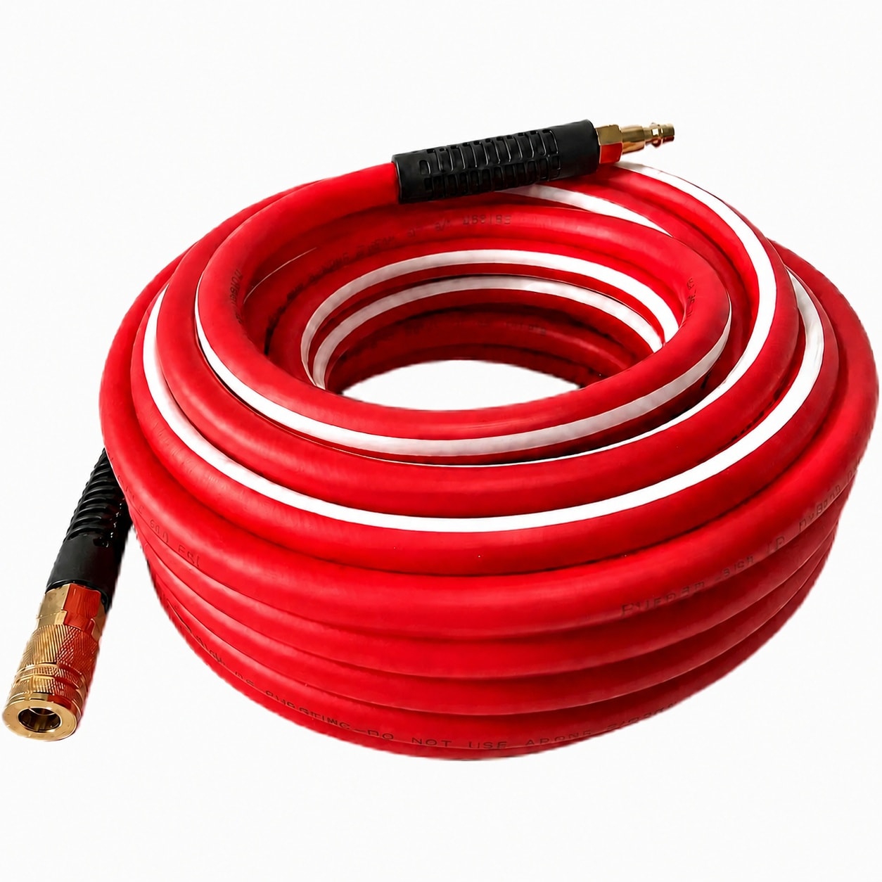 Anqtovp  Hybrid Air Hose 3 slash 8 in by 50 ft Heavy Duty Lightweight Kink Resistant with 1 slash 4 in Solid Brass Male Fittings and Bend