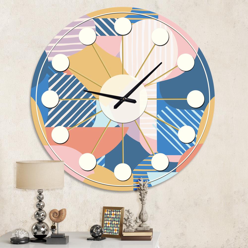 Designart CLM24414-C38 Analog Round Wall Mid-century
