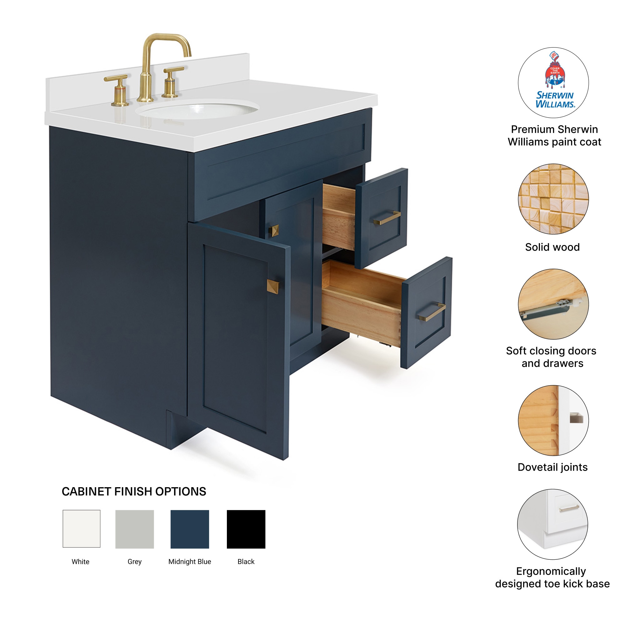 ARIEL F037SLWQOVOMNB Bath-Vanity-Combo - View #4