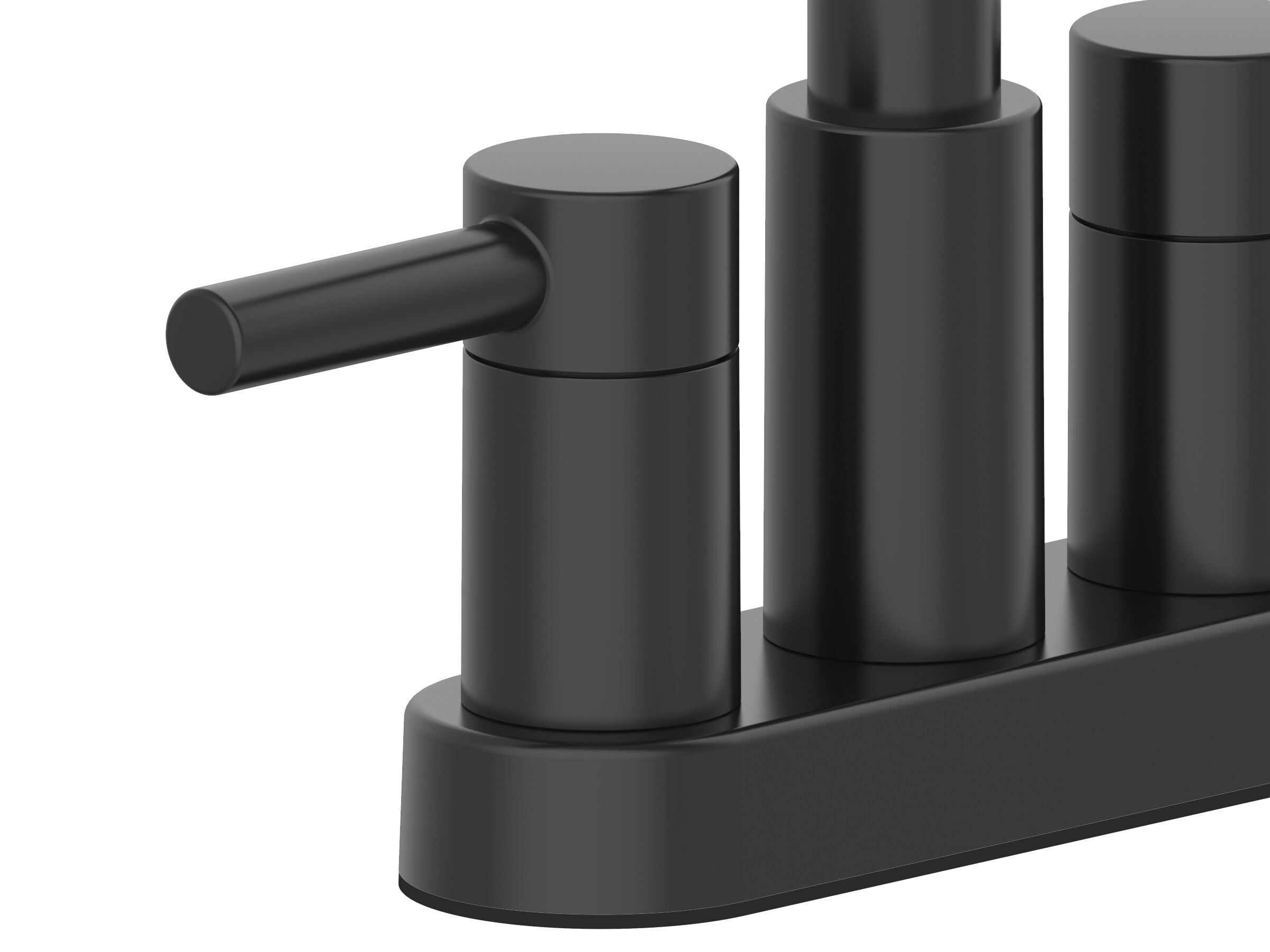allen + roth Harlow Simplefit Matte Black 4-in centerset 2-handle ...