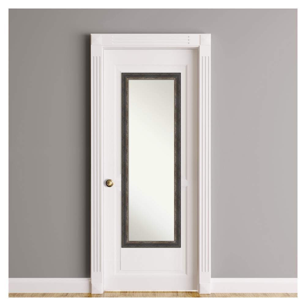 Full-Length Rustic Bronze and Wood Rectangular Mirror