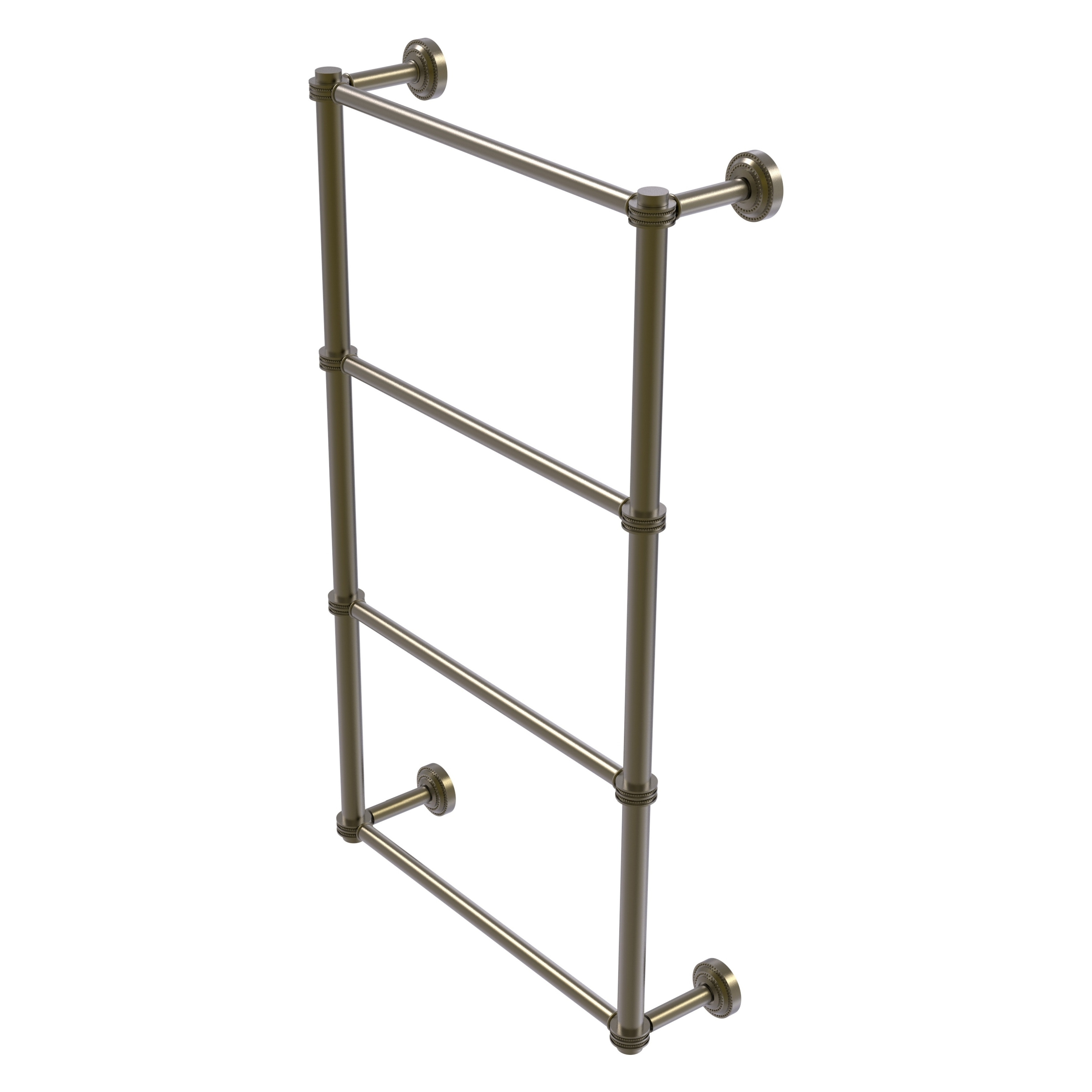 Allied Brass DT-28D-36-ABR Dottingham 36-in double Antique Brass Wall mount 4-tier Towel Bar