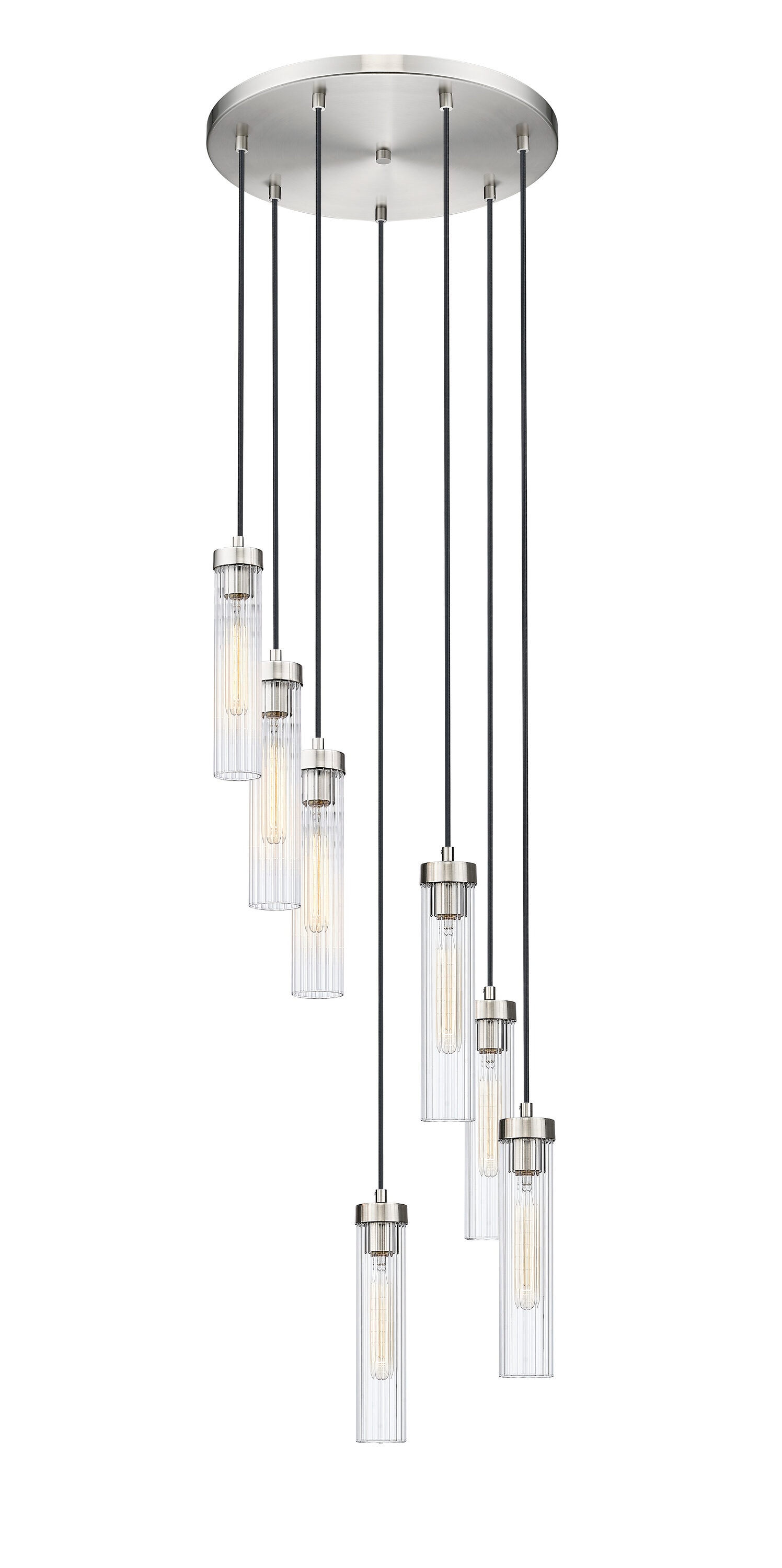 Z-Lite 740P-7R-BN Beau 7 -Light Brushed Nickel Transitional For Use in Bedrooms, Dining Rooms, Foyers, Kitchens, Living Rooms Chandelier
