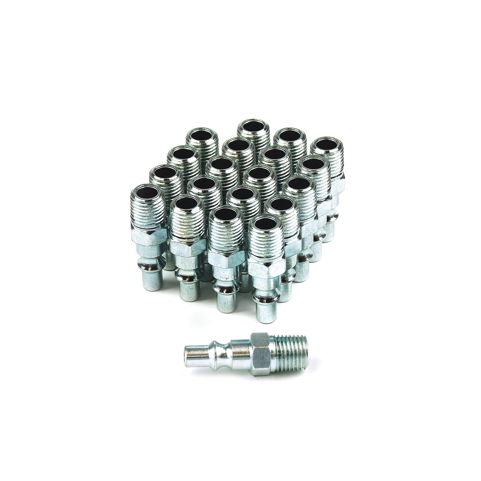 Primefit AP1414MS-B25-P 25 Pack A-Style Plugs Steel 1/4" x 1/4" Male