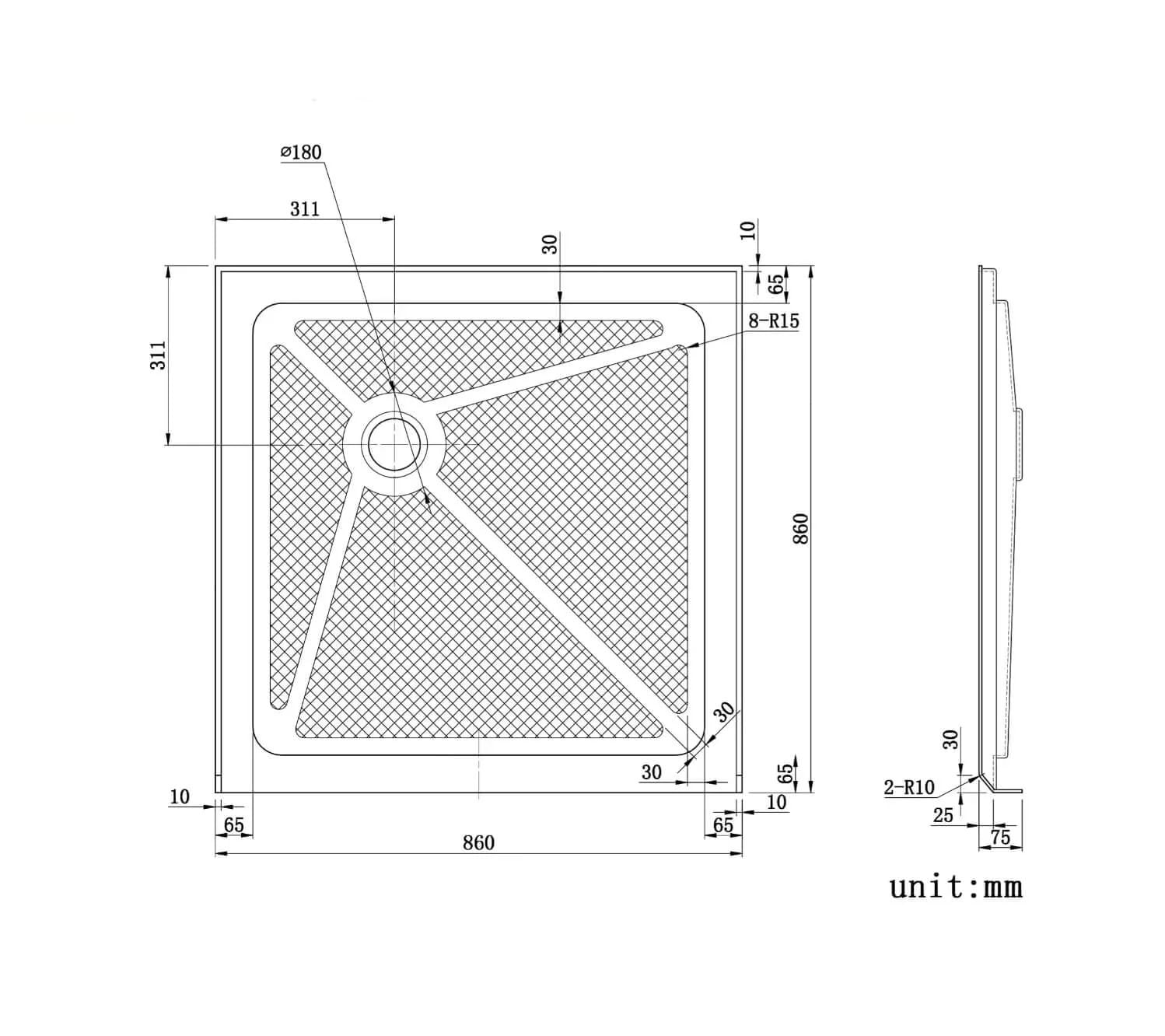 LIVIZA GLSBG-36-P84 Shower-Floors - View #5