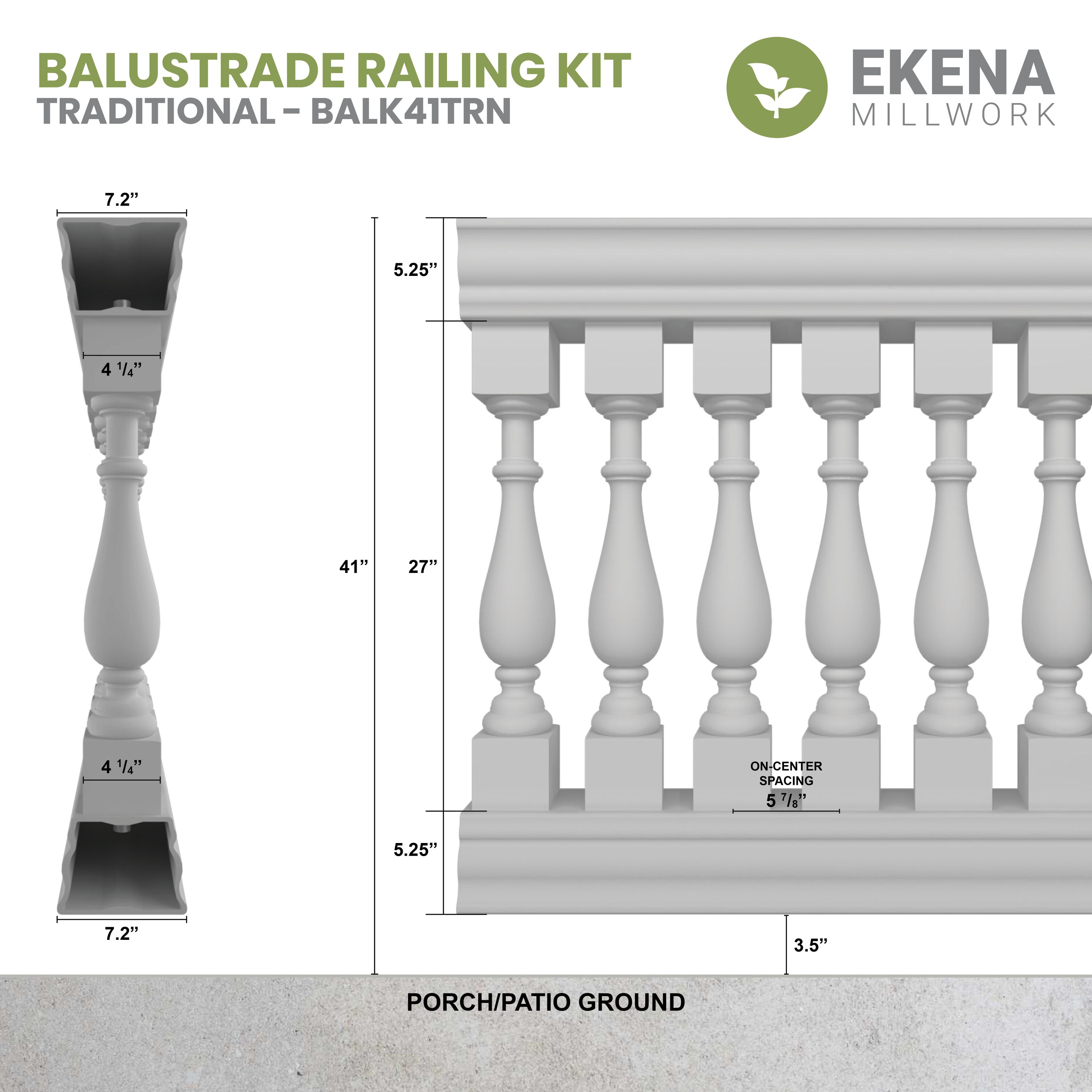 Ekena Millwork BALK41X048TRN railings - View #7