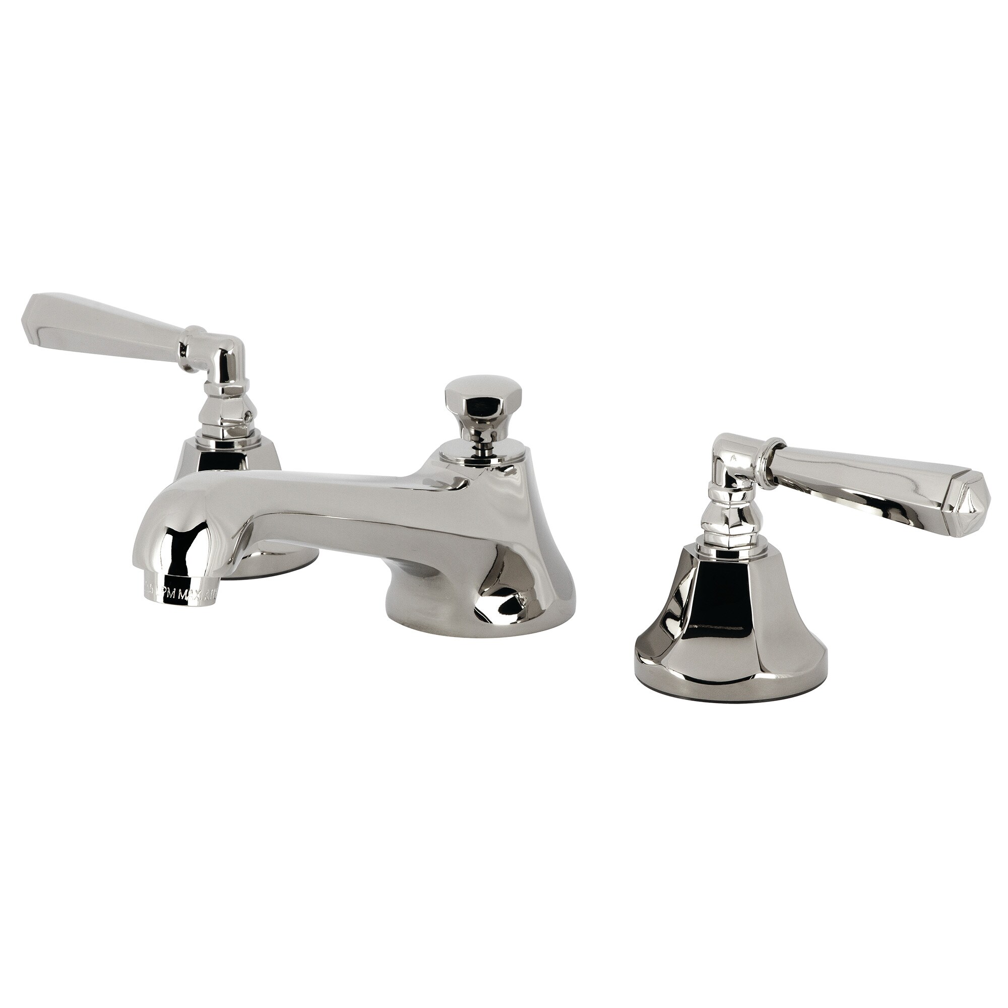 Kingston Brass - Metropolitan Polished Nickel Widespread 2-handle Low-arc Bathroom Sink Faucet wi...