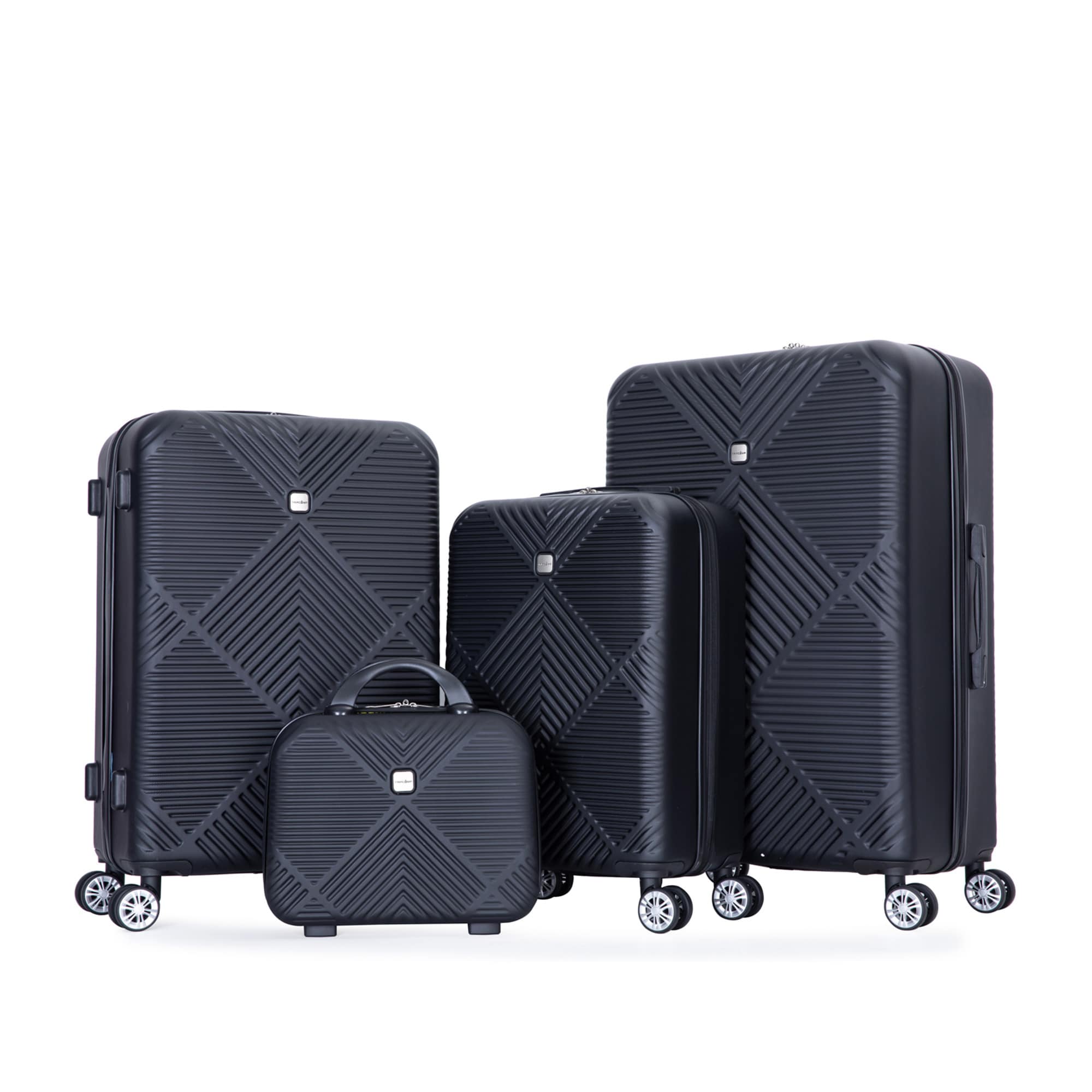 SINOFURN SYD9400009BK 18x11x29 Black Plastic Hardshell Suitcase set 4 -Bag