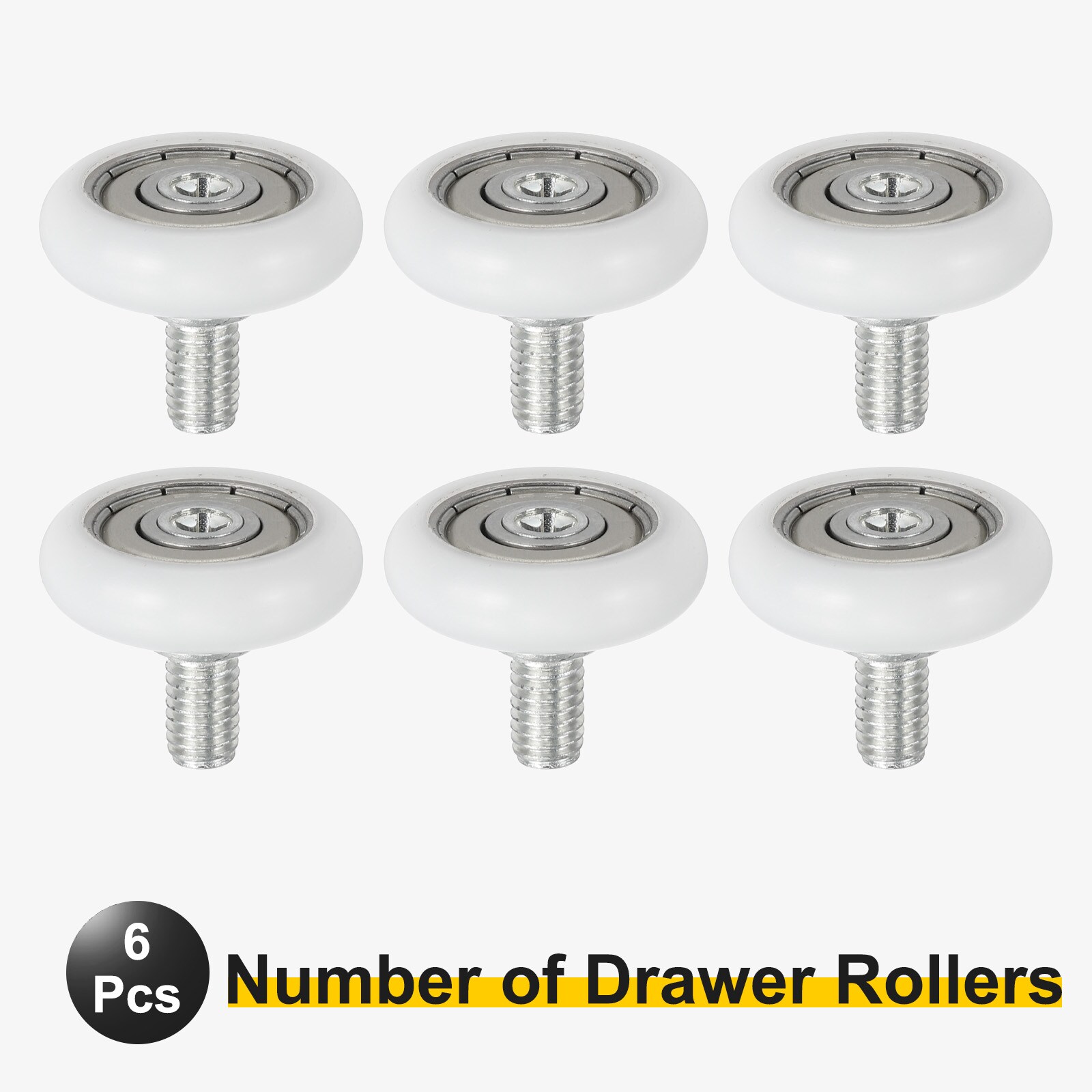 Unique Bargains 6pcs Drawer Rollers 25mm x 7mm Wheel 4mm Step Nylon ...