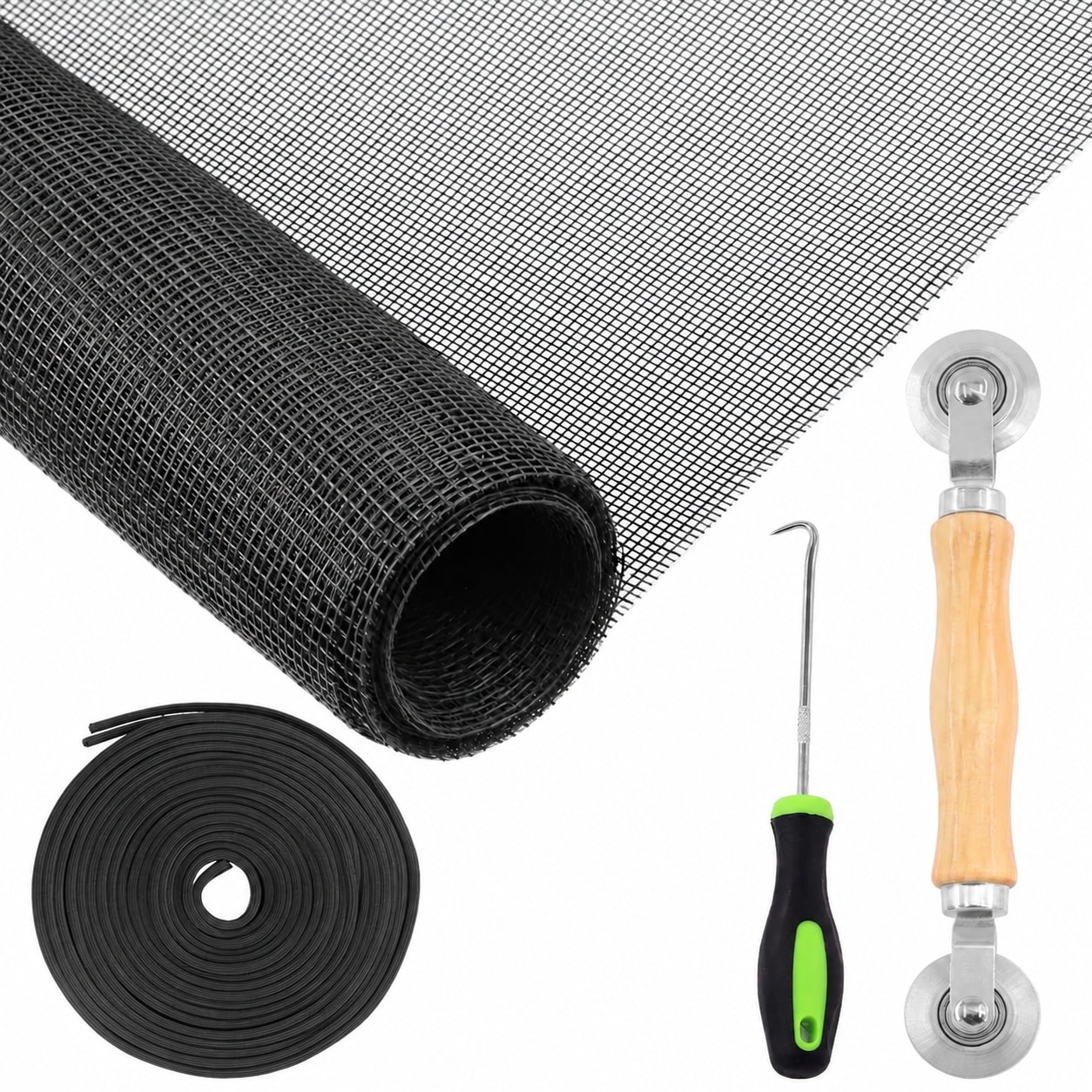 Aoibox 4 Piece Fiberglass Window Screen Repair Kit with 47 x 98 in Mesh ...