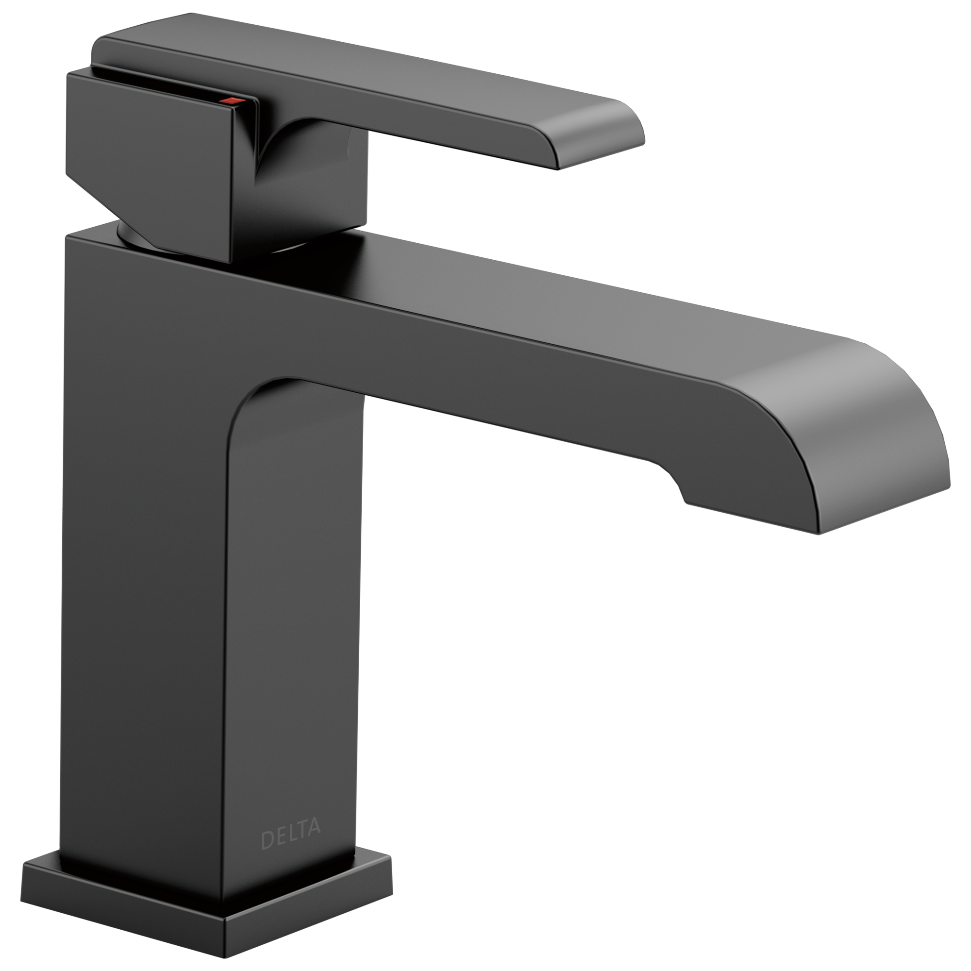 Delta Ara Matte Black 1-handle 4-in centerset WaterSense Mid-arc Bathroom  Sink Faucet with Deck Plate in the Bathroom Sink Faucets department at 