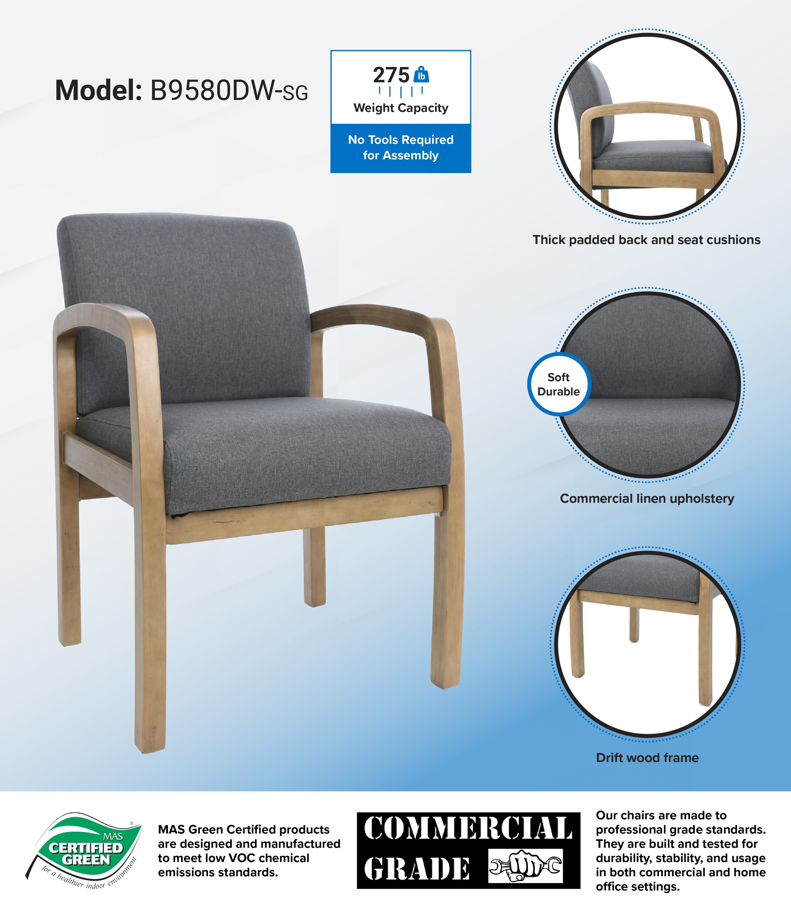 Boss Office Products B9580DW-SG Office-Chairs - View #7