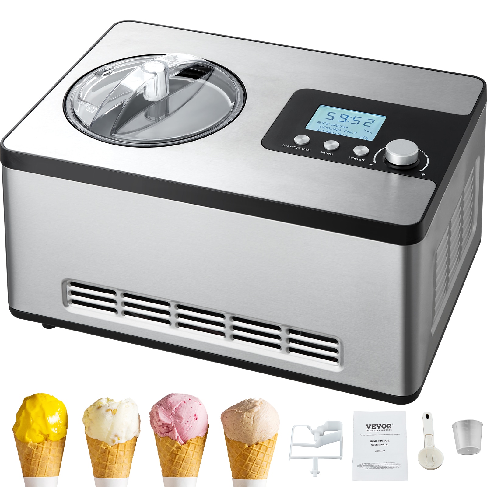 VEVOR Automatic Ice Cream Maker with Built-in Compressor #JYBQLJ2KTYSJ0T1GSV1