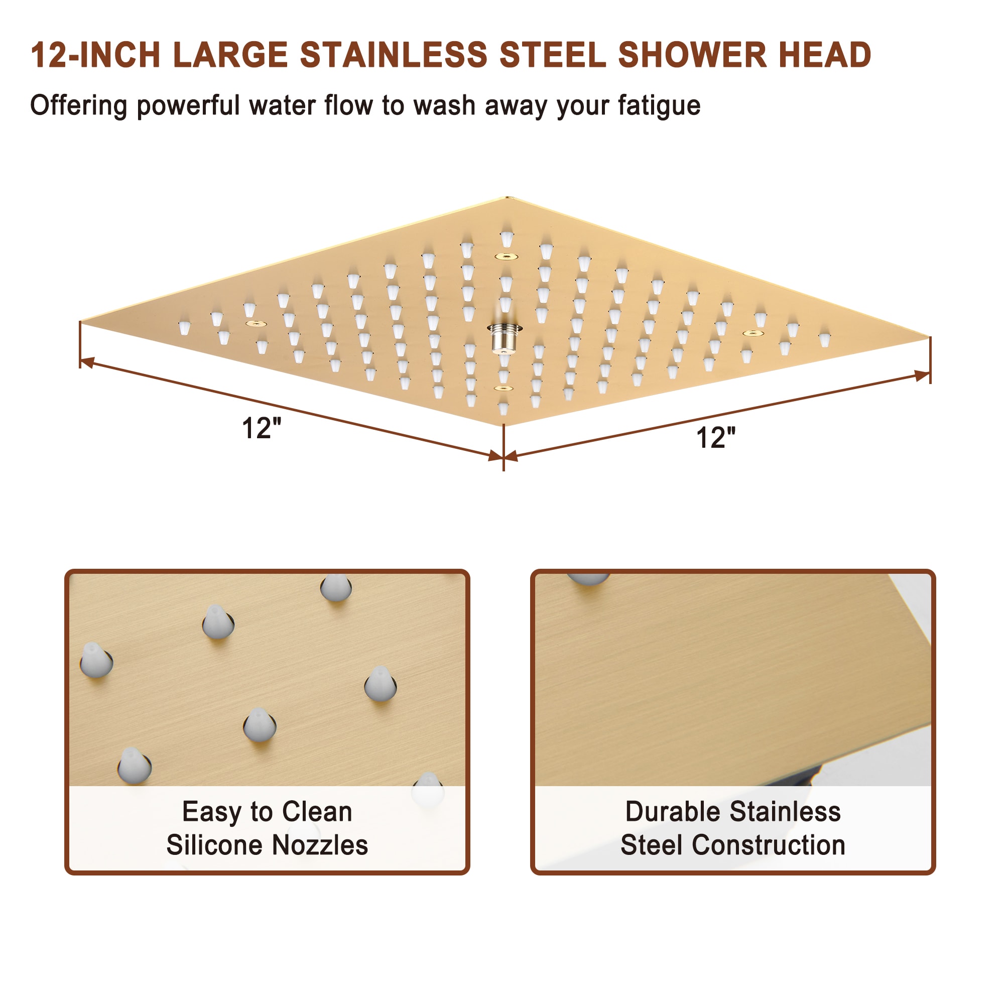 Mondawe WF-6708-12BG Showerhead-Bar-Panels - View #6