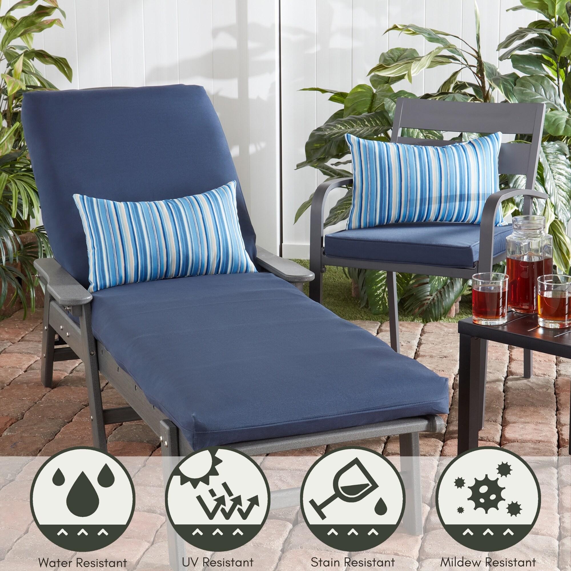 Greendale Home Fashions OC2802-NAVY Patio-Furniture-Cushions - View #6