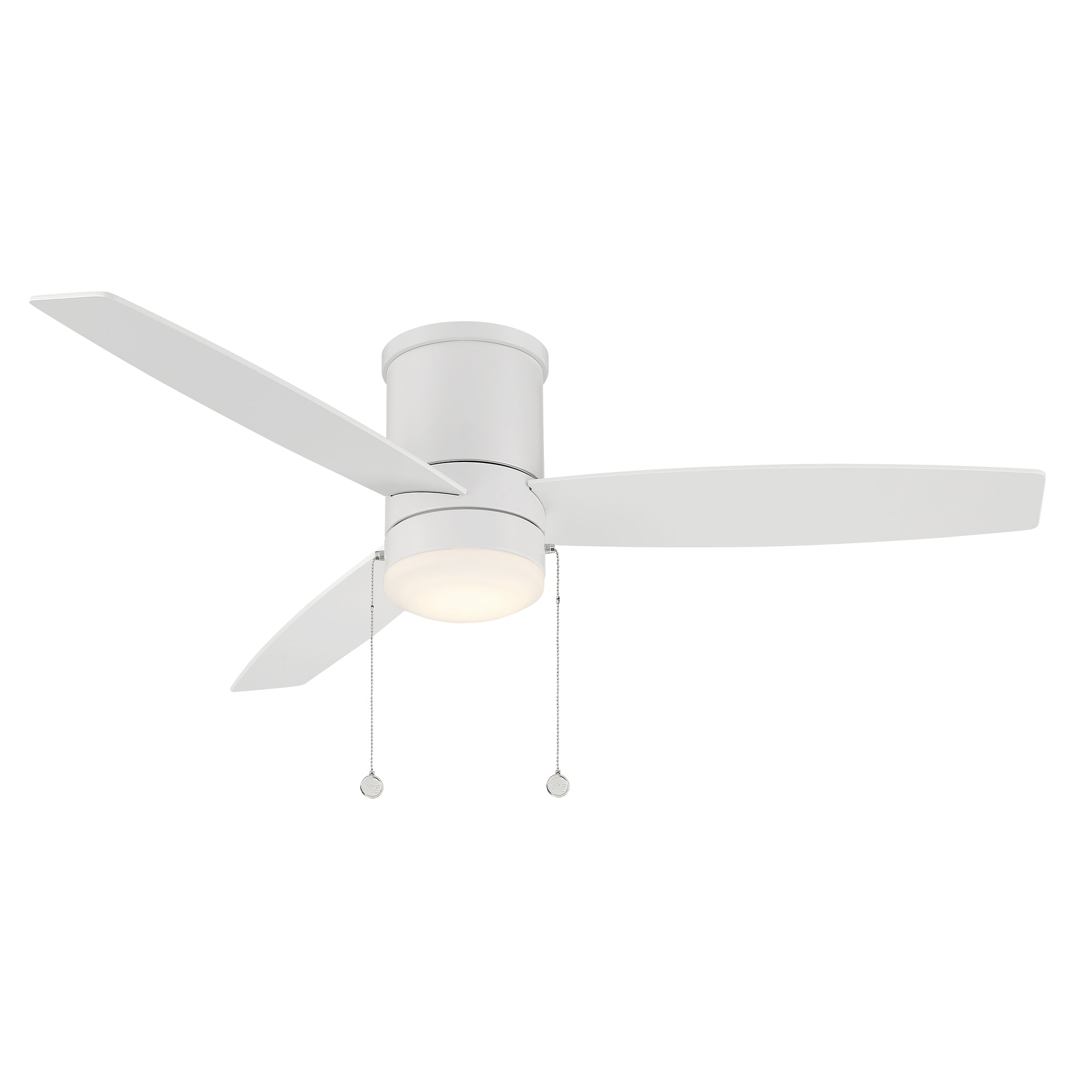 WAC Lighting F-073L-MW Atlantis 52-in Integrated LED Outdoor Flush Mount Matte White with Matte White Blades Ceiling Fan With Light ( 3 -Blade )