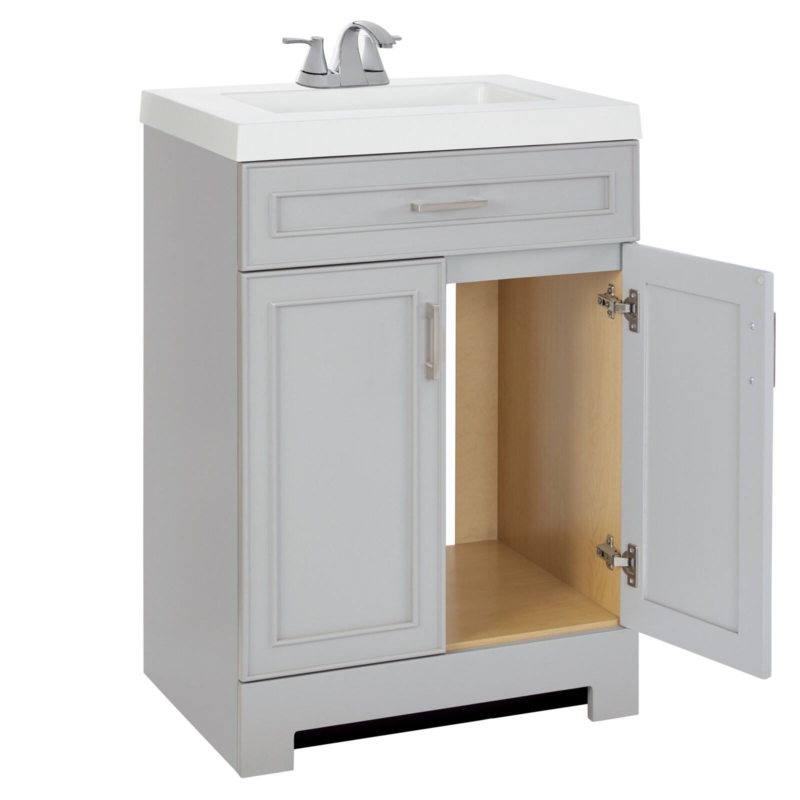 Style Selections 24-in Gray Single Sink Bathroom Vanity with White ...
