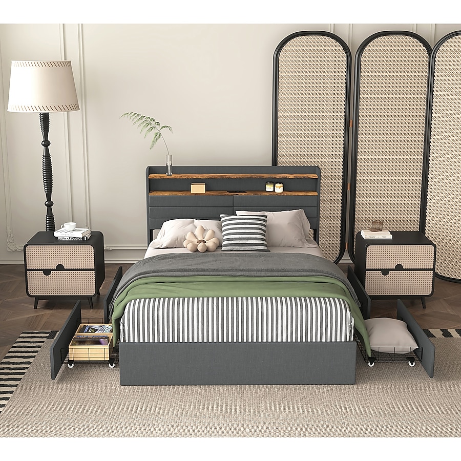 GZMR Queen Canopy Bed Frame Black Queen Metal Canopy Bed GZMR Queen Canopy Bed Frame Black Queen Metal Canopy Bed