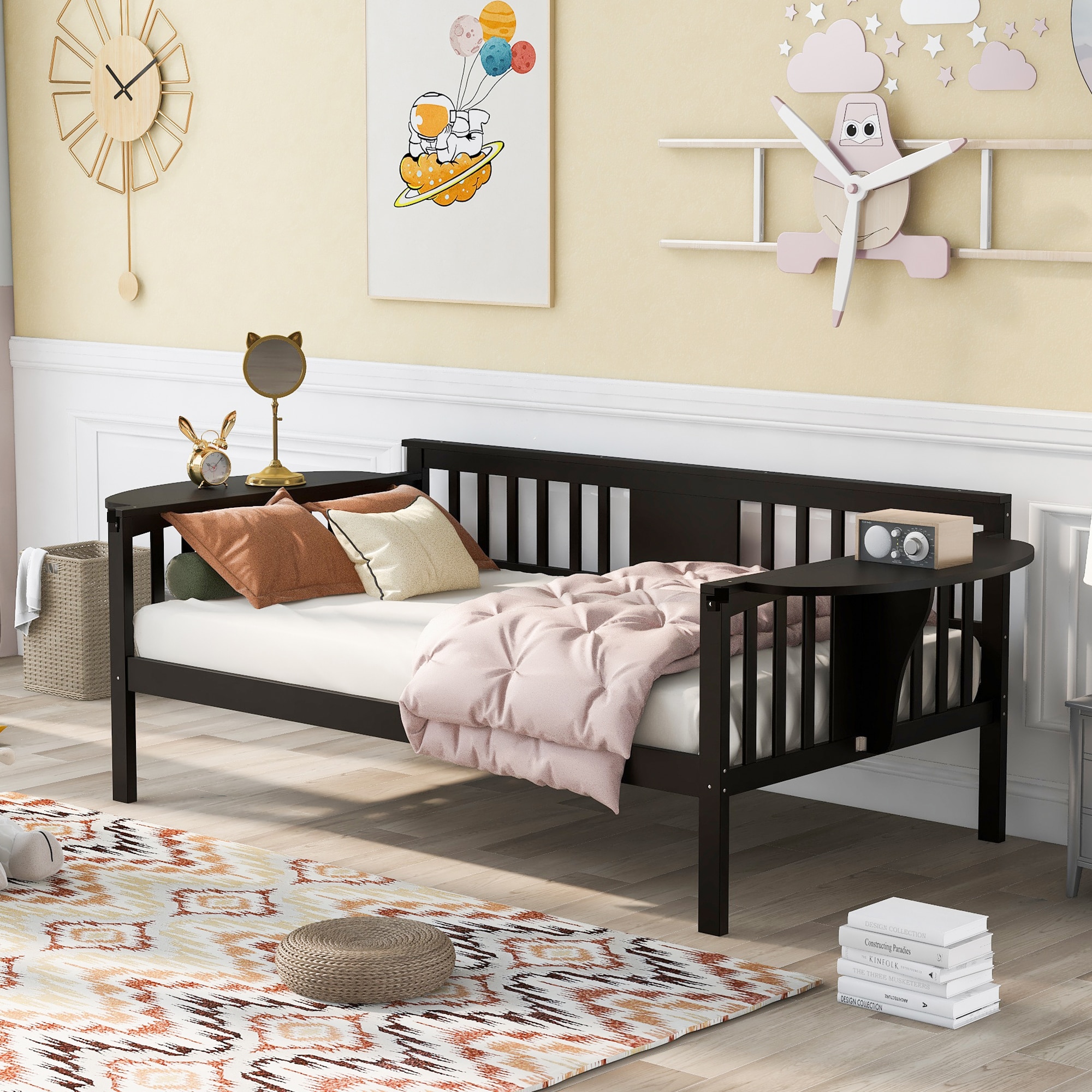 Qualler BLE00507P Espresso Twin Wood Daybed Bed