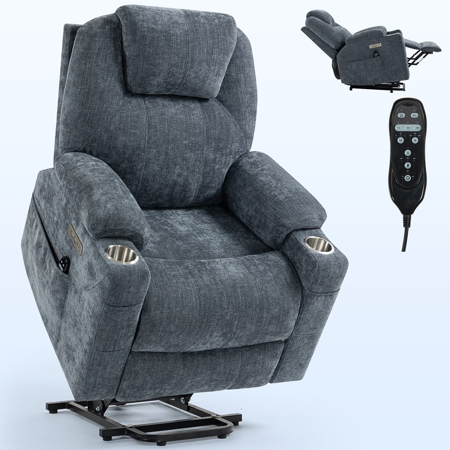 GZMR 8-Point Vibration Massage Power Lift Recliner Chair Recliners at ...