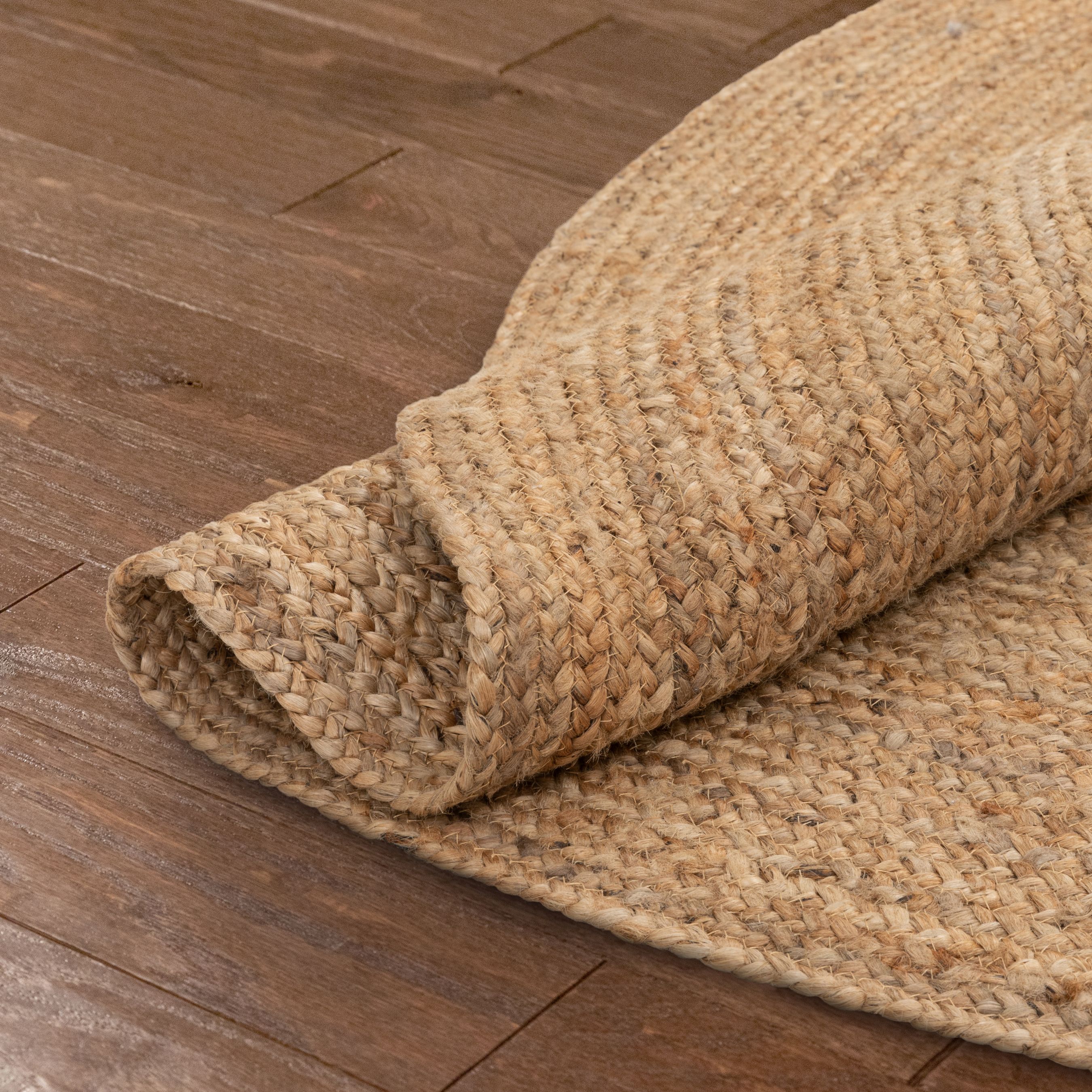 Brielle Natural Jute 4' Round Hand-Braided Rug