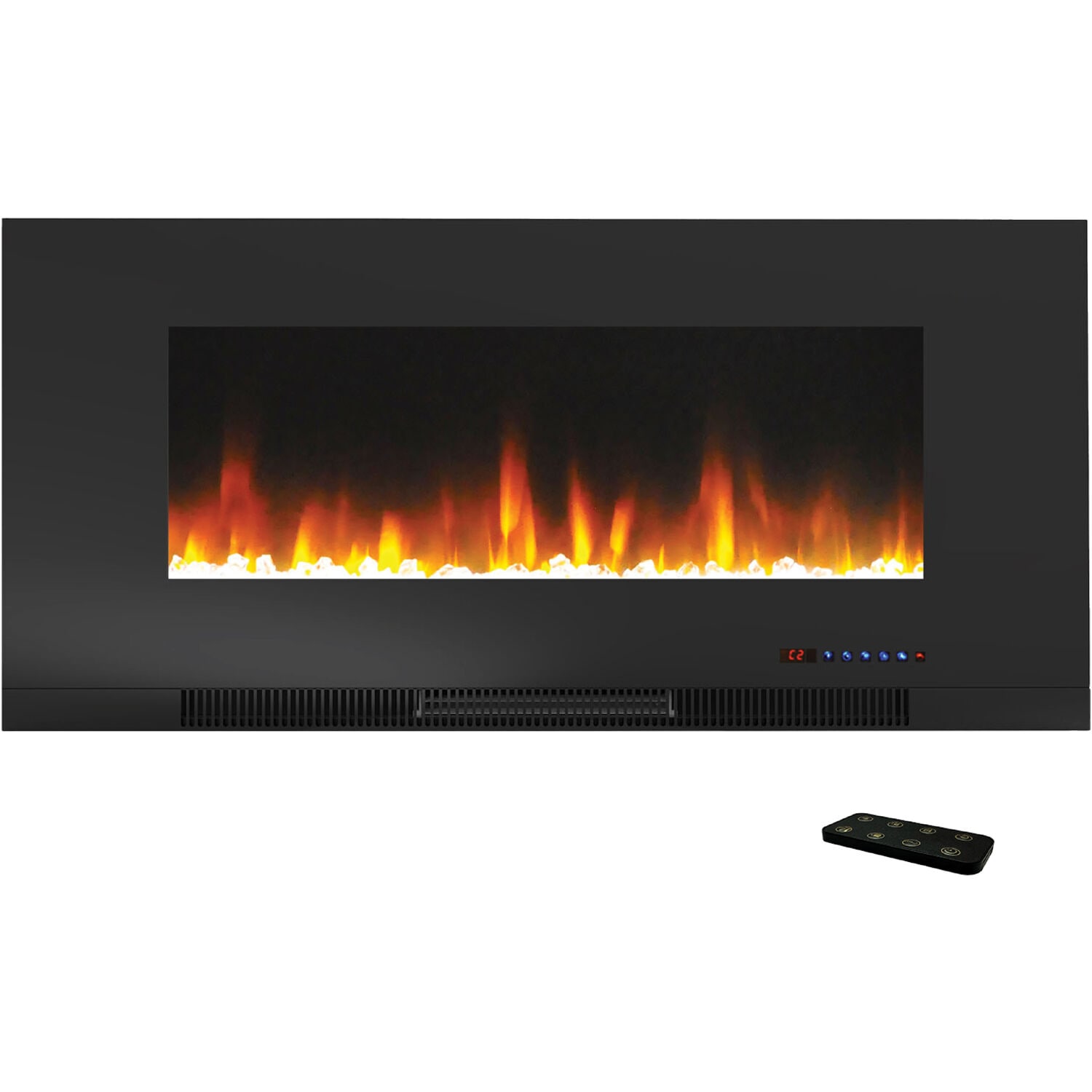 COWSAR 43.31-in W Brown Infrared Quartz Electric Fireplace LSSM027BR Sansujyuku sansujyuku.com