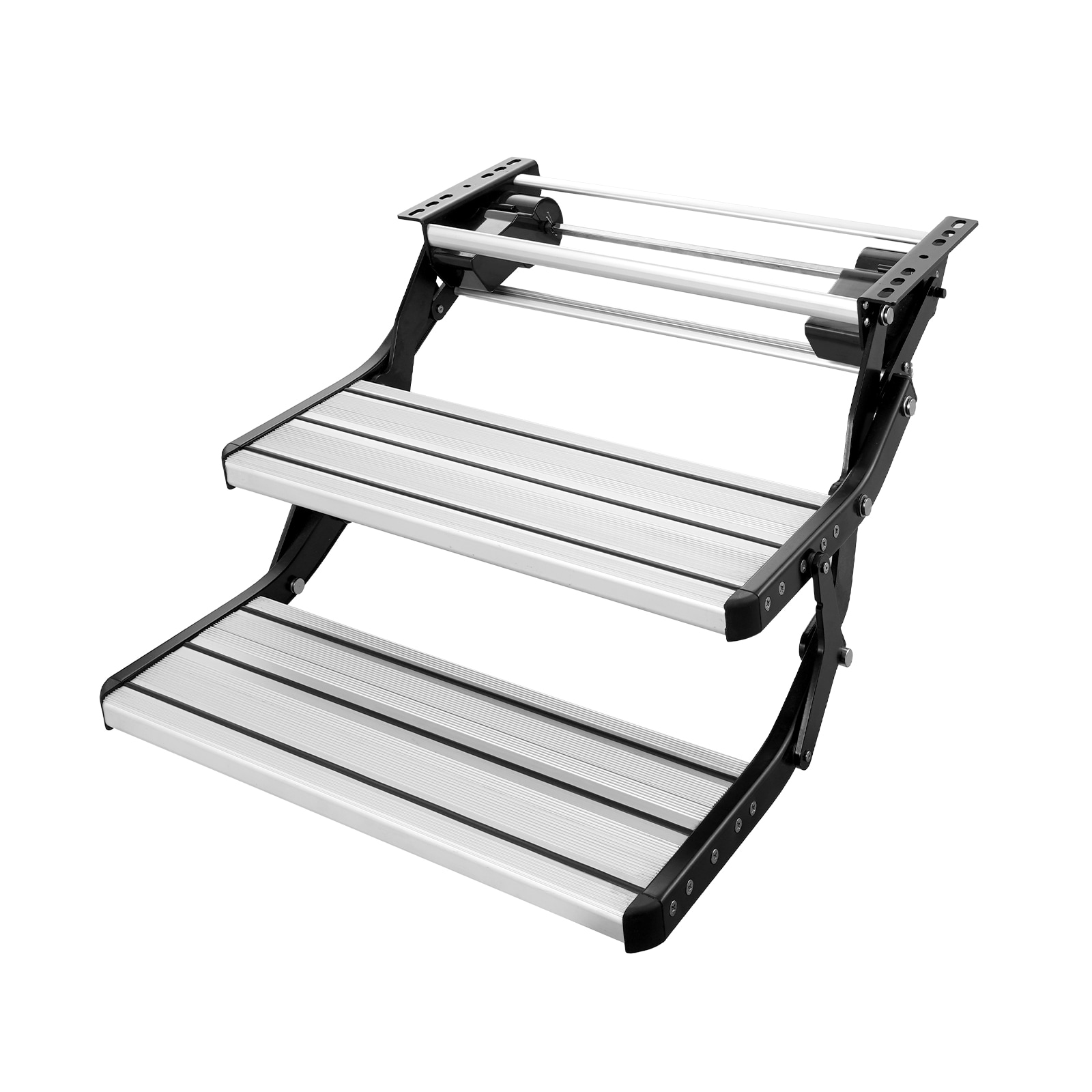 VEVOR SCFCBTZDKZDK03636V9 RV Steps  2-Step  Electric Retractable RV Stairs DC 12V  Auto-Folding  440 LBS Load Capacity  Aluminum Alloy Steps  Non-Slip Steps for Safe Entry and Exit  RV  Trailer  Camper Steps