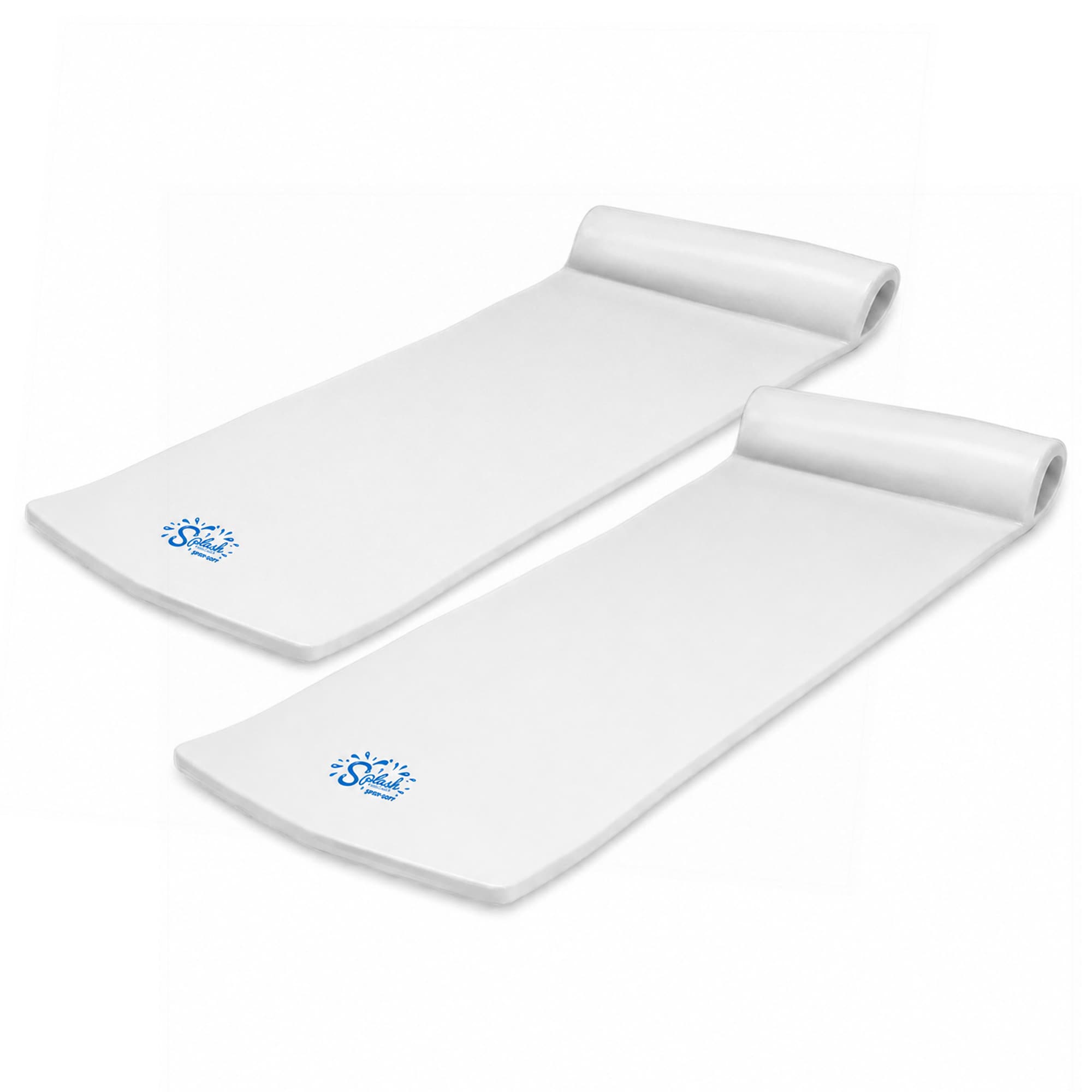 TRC Recreation  Splash 1.25in Thick Foam Swimming Pool Float Lounger Mat White
