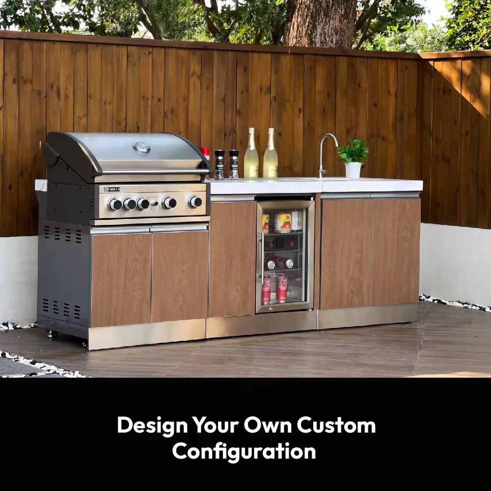 Prokan Grills Bespoke 3-Piece 94-in W x 28.8-in D x 46.6-in H Outdoor ...