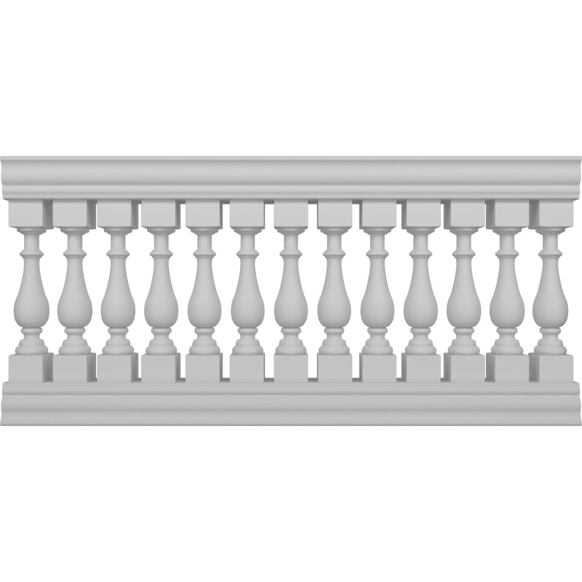 Ekena Millwork BALK37X072TRN FiberThane 6-Feet x 37-Inches Traditional Fiberglass Deck Rail Kit