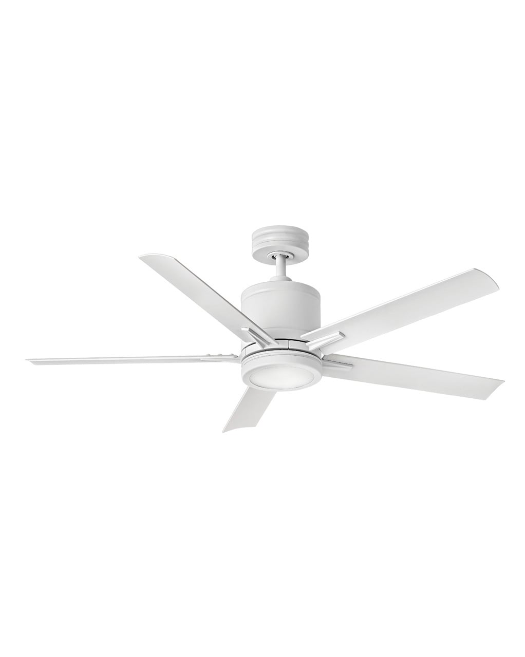 Hinkley 902152FMW-LWD Vail 52-in Integrated LED Outdoor Smart Matte White with Matte White Blades Ceiling Fan With Light - Remote Included ( 5 -Blade )