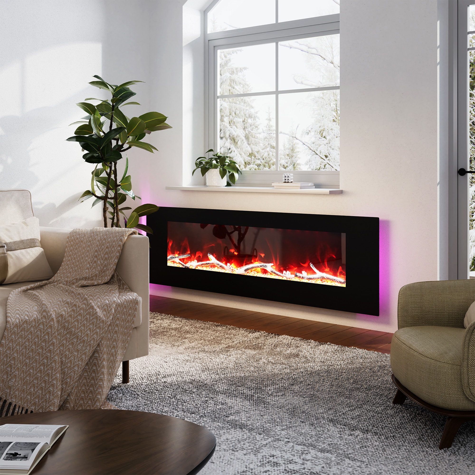 Clihome BL-ZHX-BS-60 Electric-Fireplaces - View #3