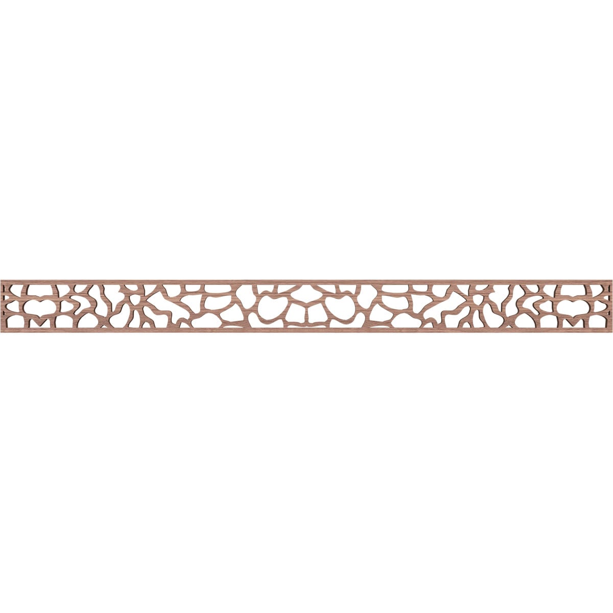 Ekena Millwork MLDB04X46ROCWA Rochester Fretwork Flat Trim 4-in x 3.87-ft Walnut Brown Unfinished 2157384 Pierced Wall Panel Moulding